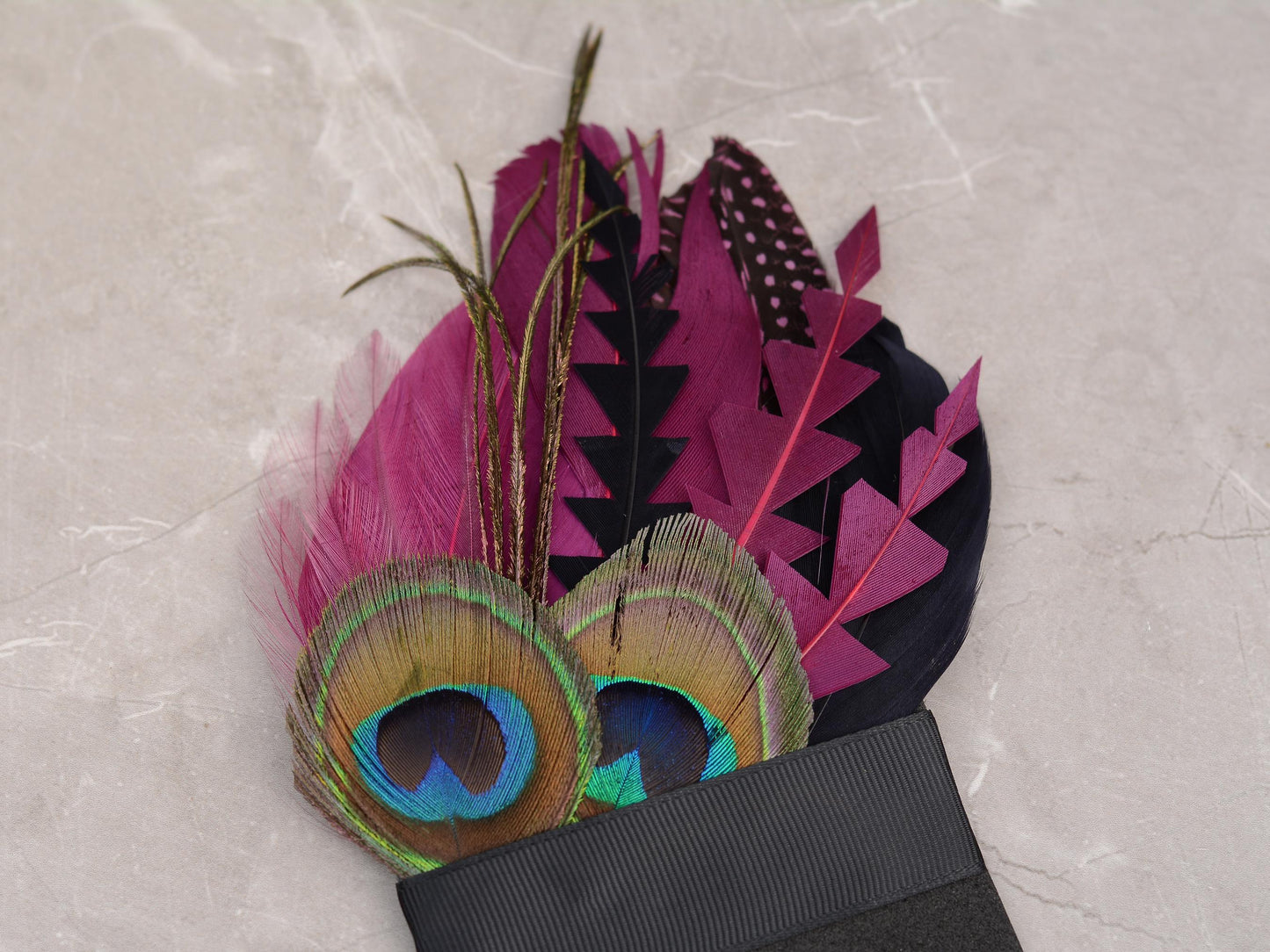 Plum Purple and Peacock Feather Pocket Square No.214 | Suit Accessory | Feather Neck Tie | Grooms Outfit | Groomsmen Gift