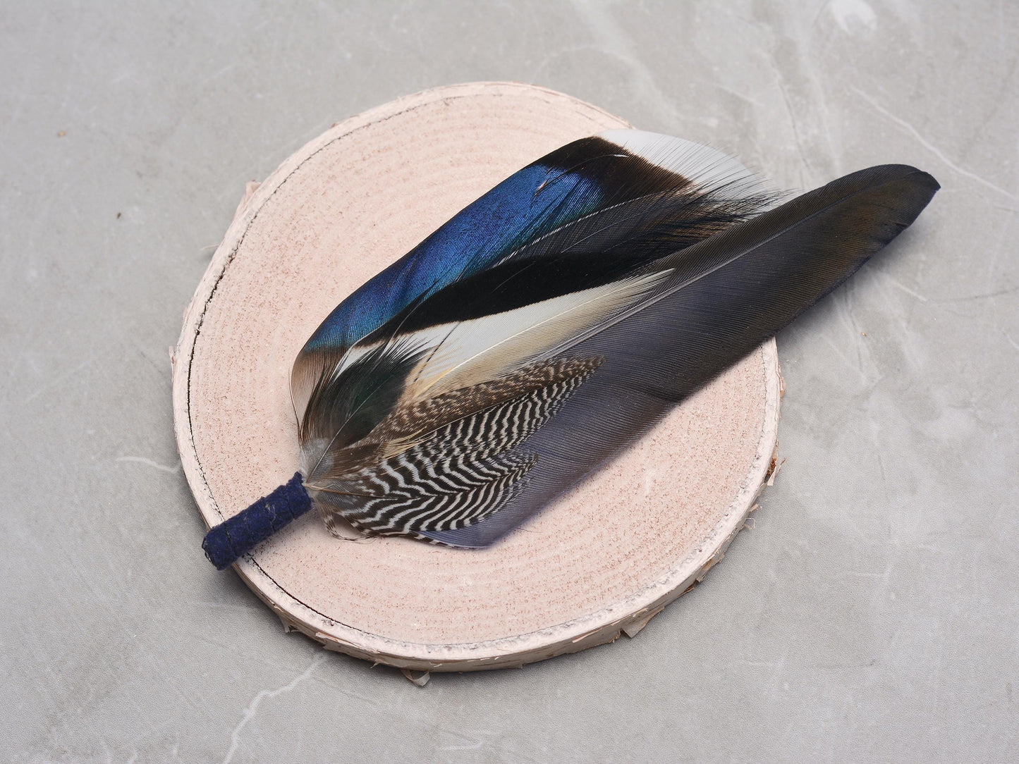 Blue Duck Feather Brooch Pin | Duck Feather Boutonniere | Pheasant Feather Lapel Pin | Feather Hat Pin