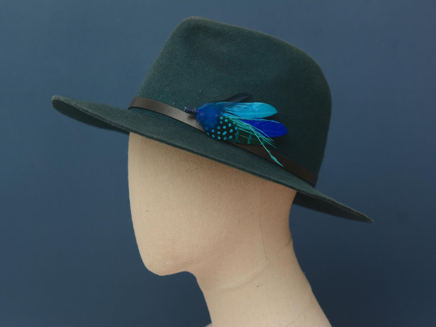 Ombre Blue Feather Boutonniere Hat Pin | Pheasant Feather Pin | Feather Brooch | Feather Hat Pin