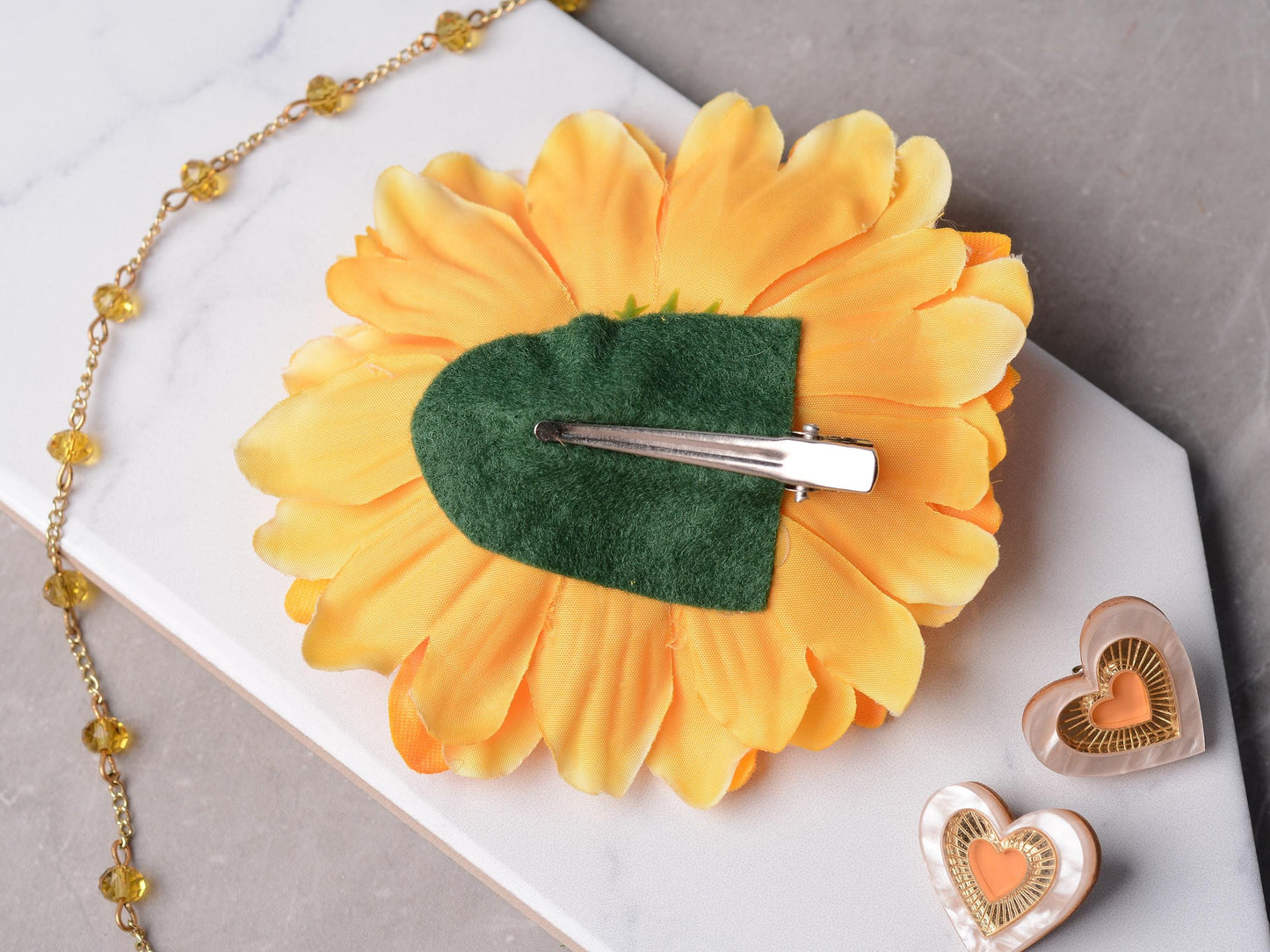 Golden Yellow Dahlia Flower Hair Clip | Pin Up Hair Flower | Bridesmaids Hair Clip | Hair Accessory | Floral Headpiece | Fascinator