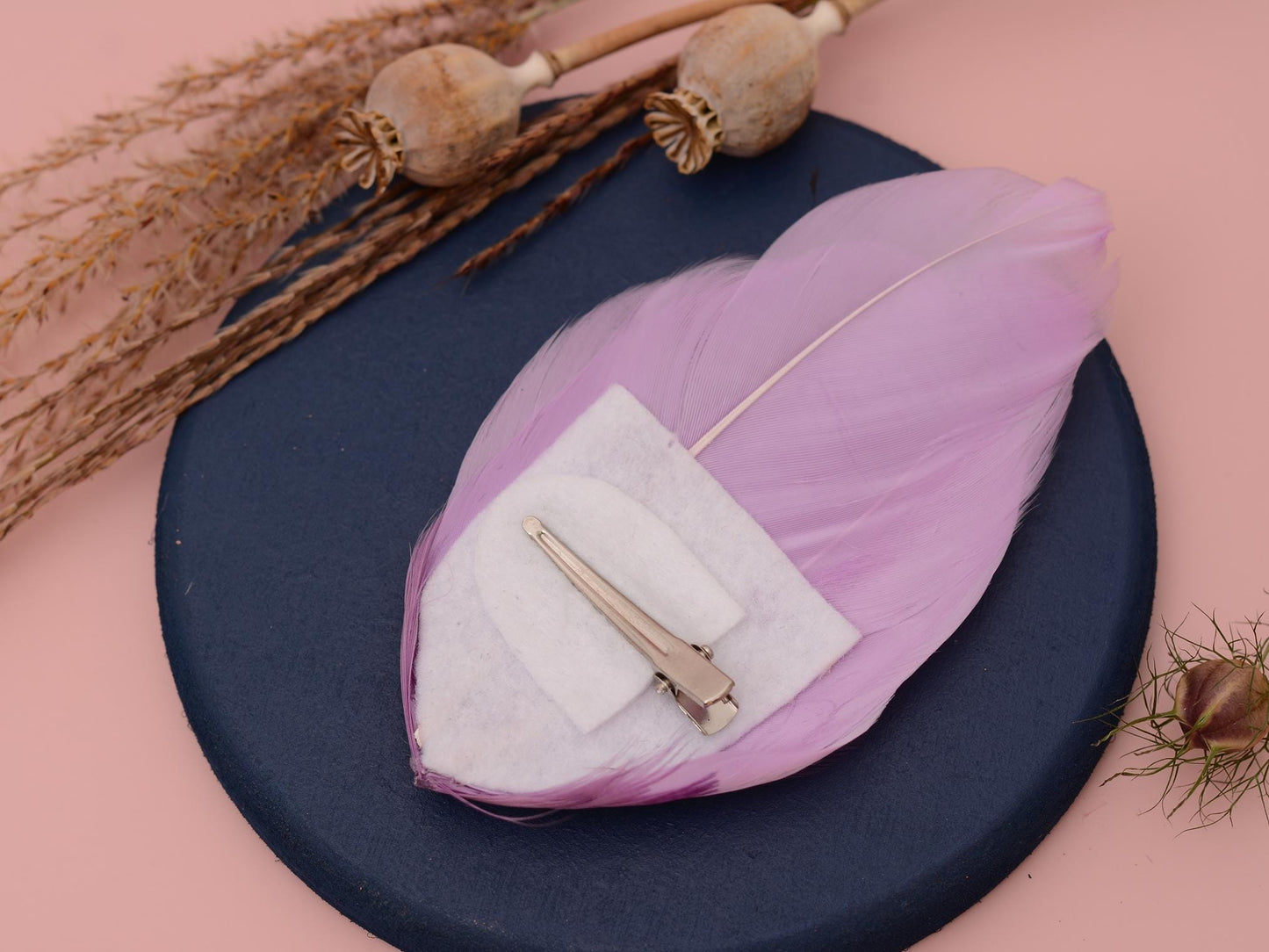 Feather Hair Clip in Ombre Lilac and Purple No.21 | Purple Feather Fascinator | Lilac Feather Headpiece | Wedding Fascinator | Bridal