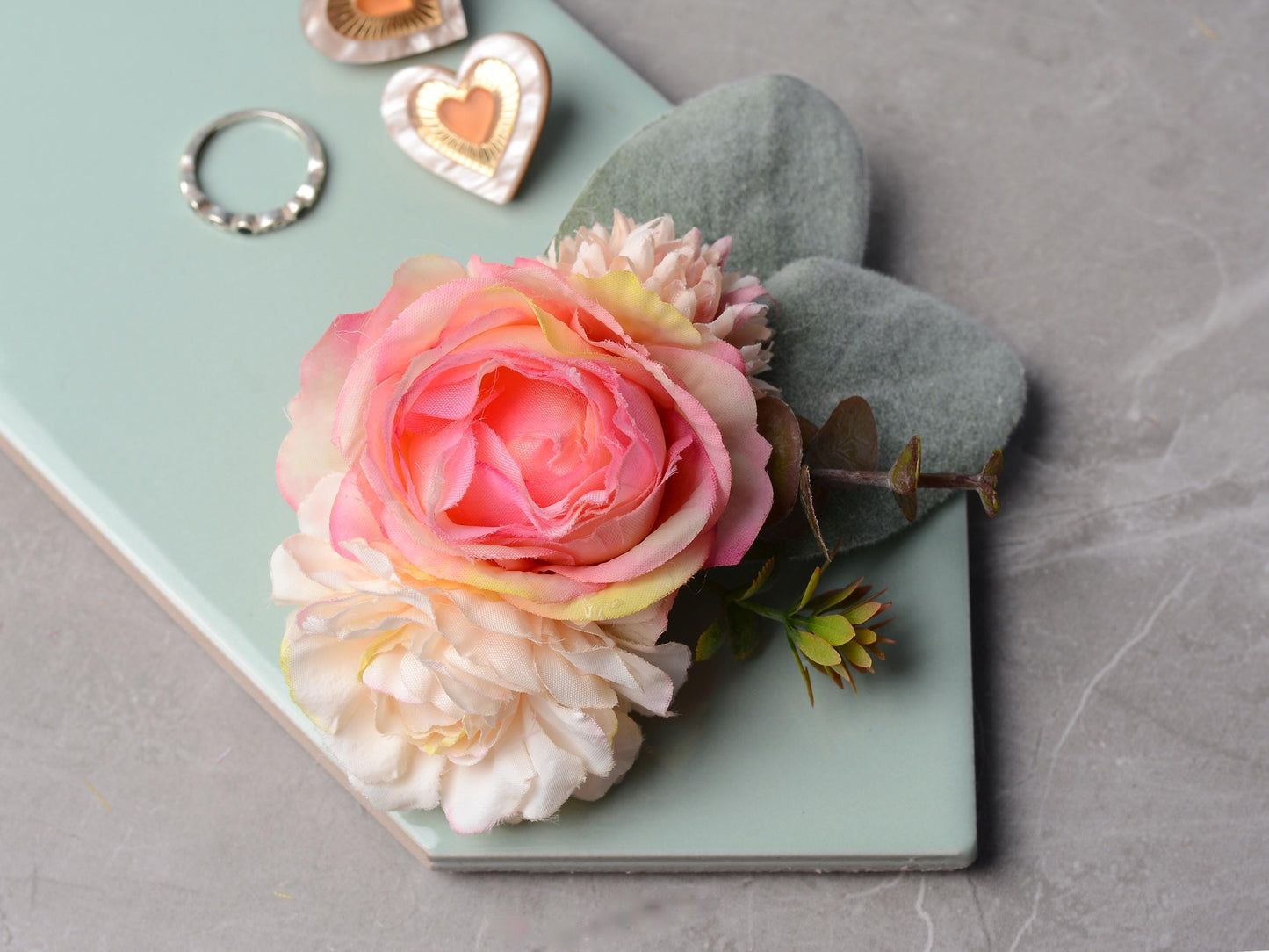 Pink Peony Flower Hair Clip | Bridesmaids Clip | Floral Headpiece | Bridal Hair Clip | Flower Bun Clip | Peony Hair Clip