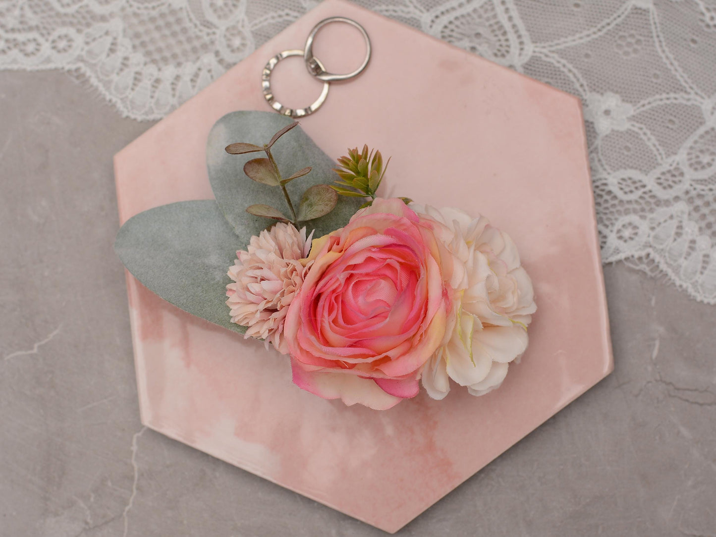 Pink Peony Flower Hair Clip | Bridesmaids Clip | Floral Headpiece | Bridal Hair Clip | Flower Bun Clip | Peony Hair Clip