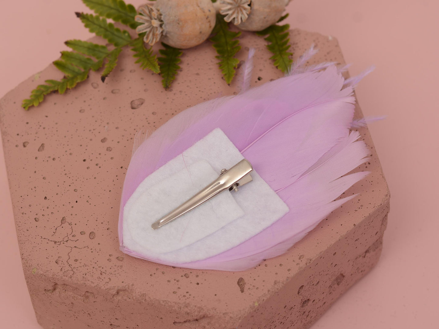 Feather Hair Clip in Pastel Lavender and Lilac | Feather Fascinator | Feather Headpiece | Bridal Hair Clip | Bridal Headpiece | Bridesmaids