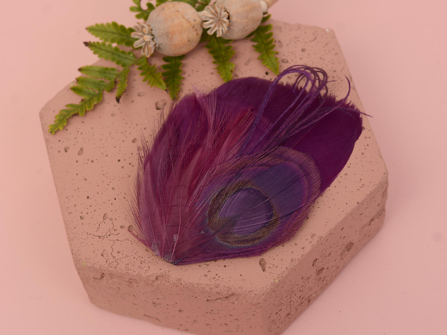 Purple Peacock Feather Hair Clip | Peacock Feather Fascinator | Wedding Fascinator | Bridal Hair Clip | Bridesmaid Hair Clip
