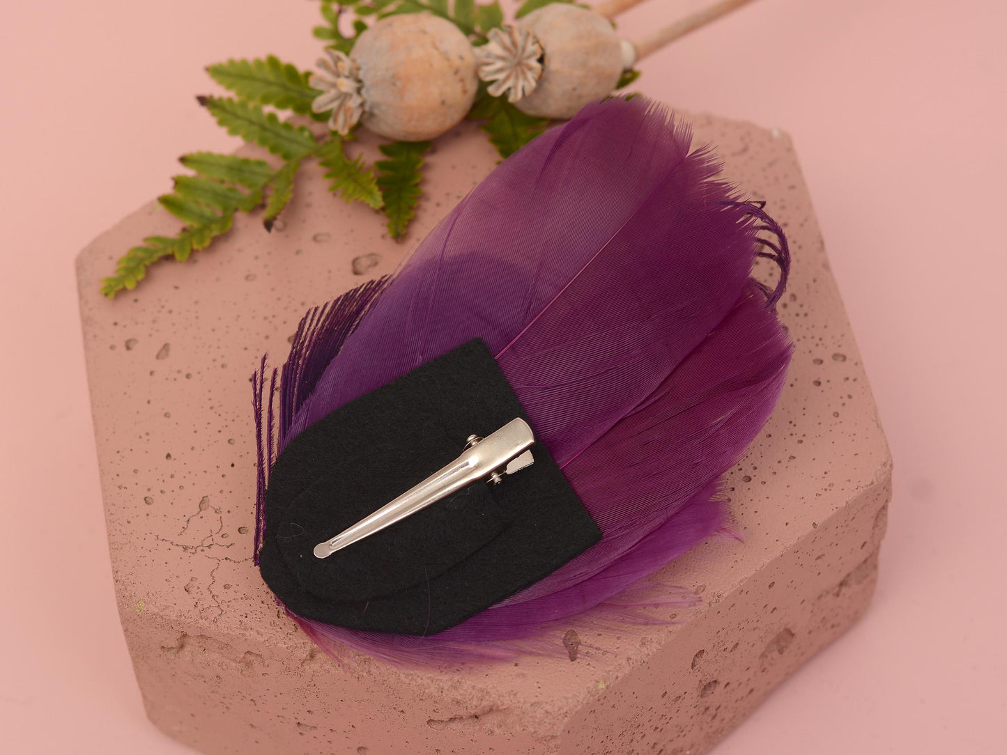 Purple Peacock Feather Hair Clip | Peacock Feather Fascinator | Wedding Fascinator | Bridal Hair Clip | Bridesmaid Hair Clip