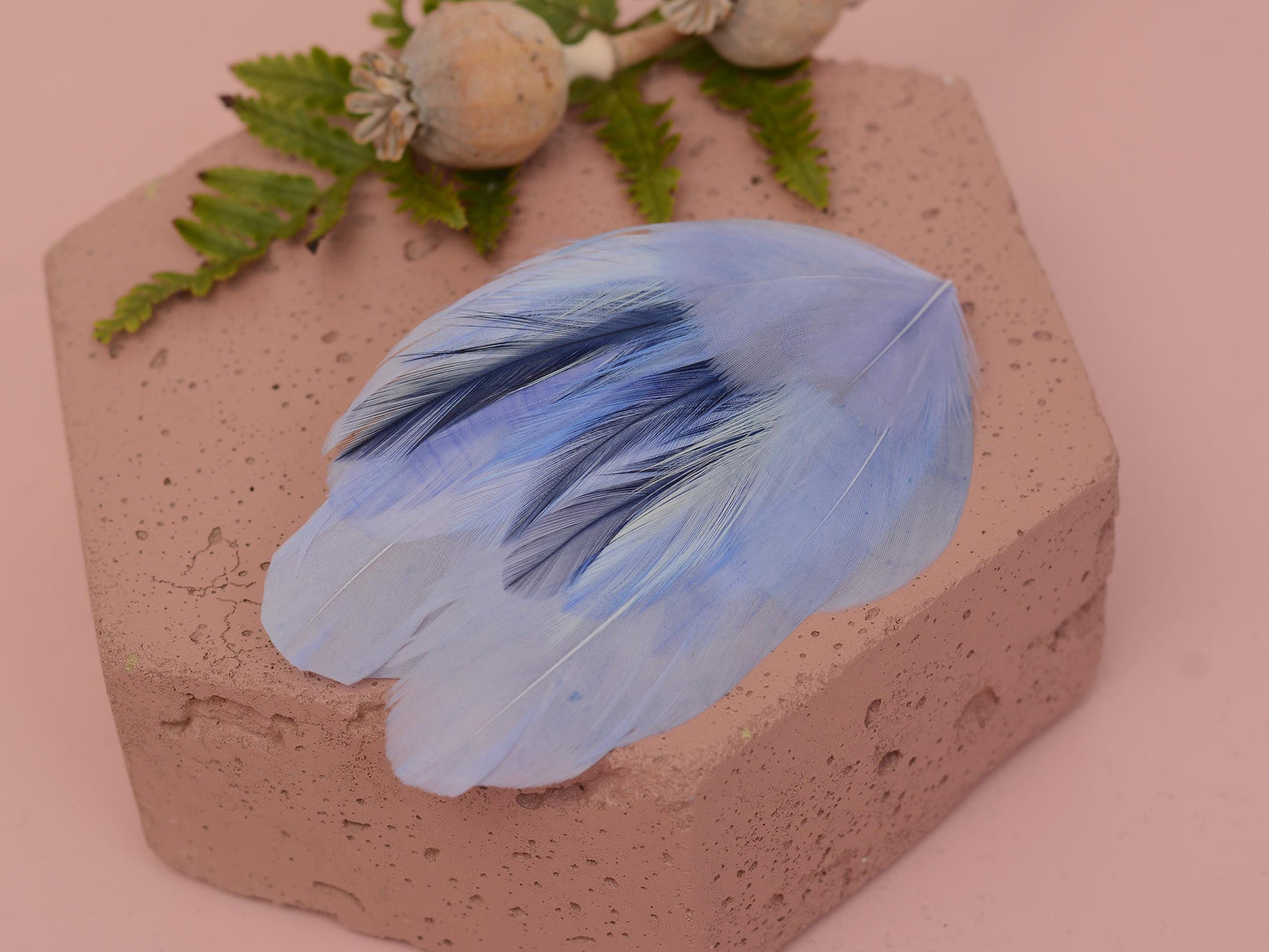 Feather Hair Clip in Powder Blue, Feather Fascinator In Blue