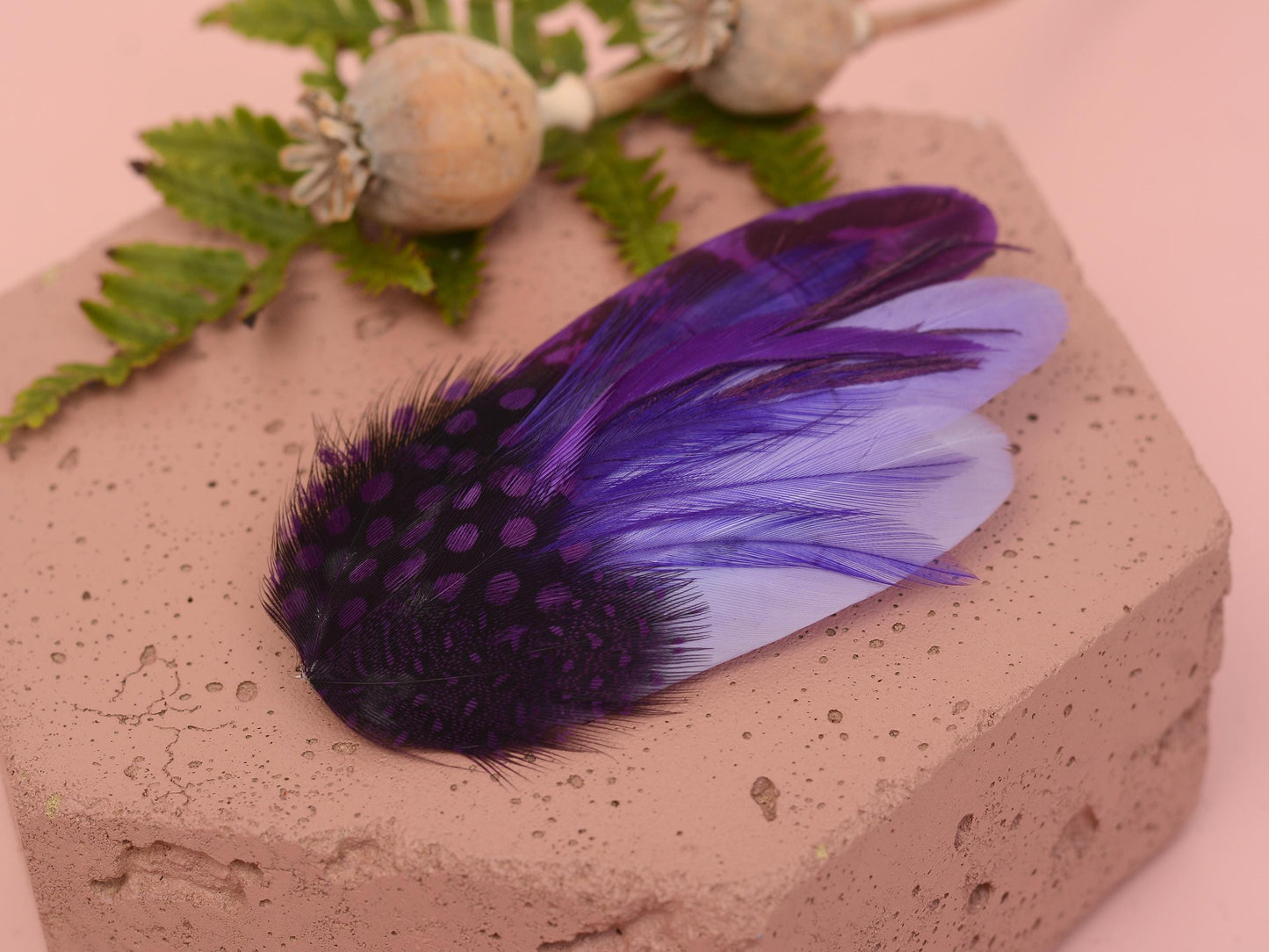Purple Feather Hair Clip, Purple Feather Fascinator