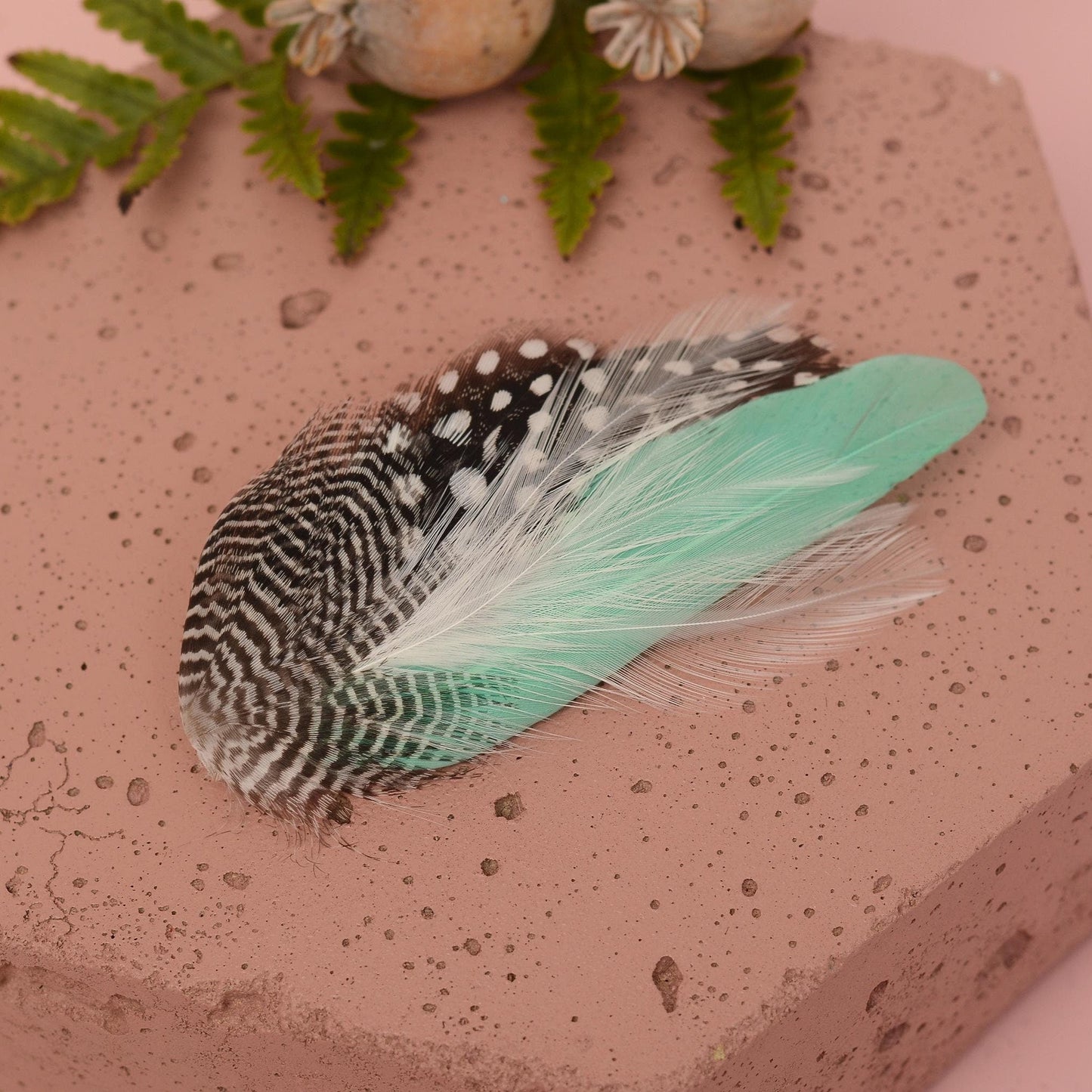 Feather Hair Clip in Mint Green and Polka Dot | Mint Feather Hair Clip | Mint Feather Headpiece | Wedding Fascinator | Bridal Headpiece