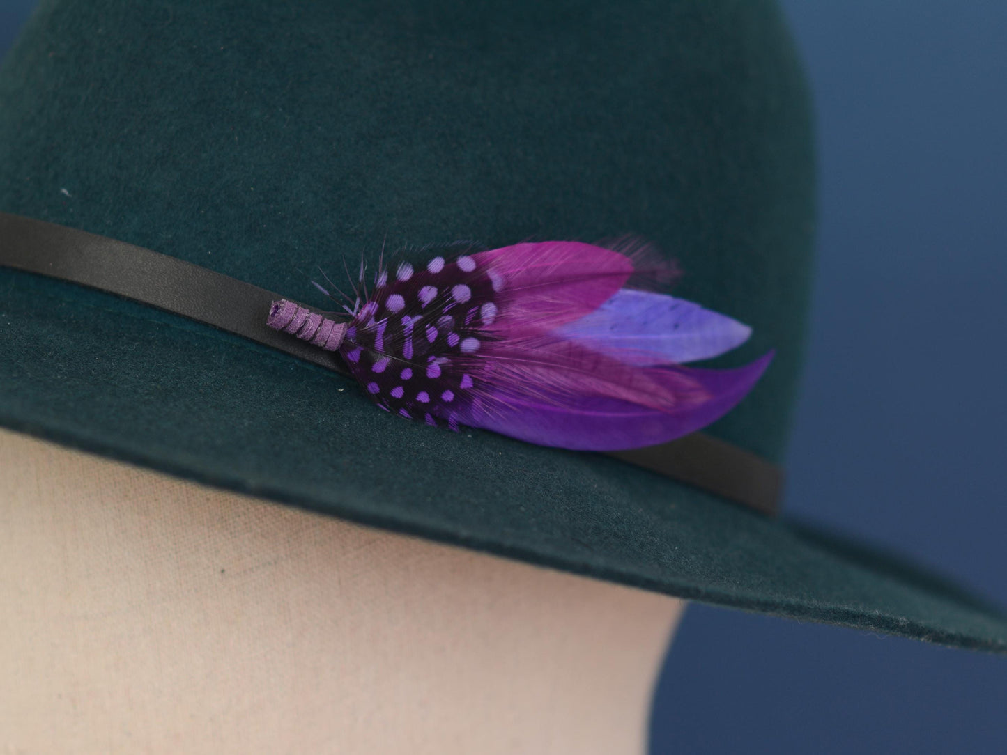 Shades of Purple Feather Lapel Pin Small no.189 | Pheasant Feather Boutonniere | Feather Brooch | Feather Hat Pin