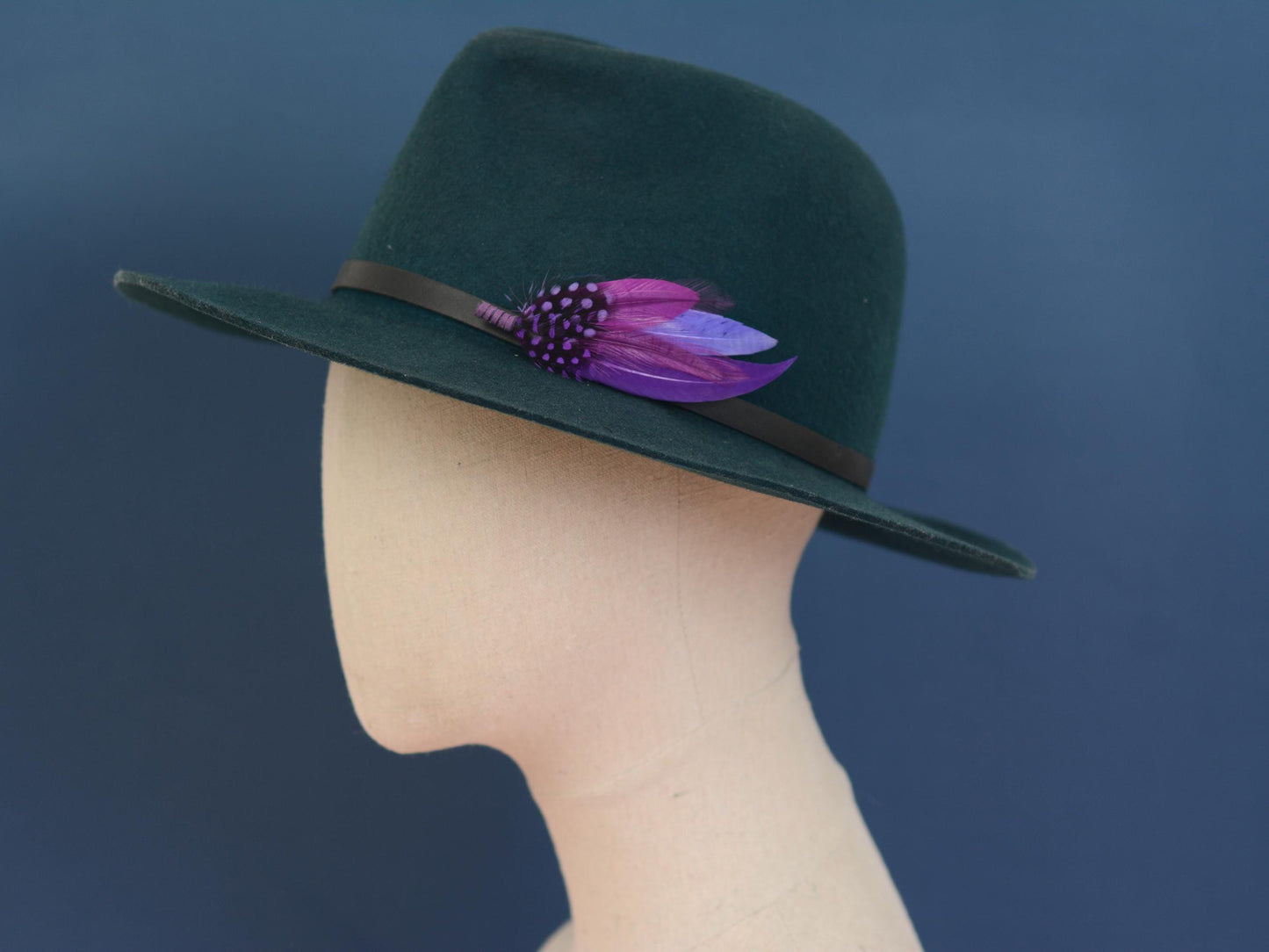 Shades of Purple Feather Lapel Pin Small no.189 | Pheasant Feather Boutonniere | Feather Brooch | Feather Hat Pin