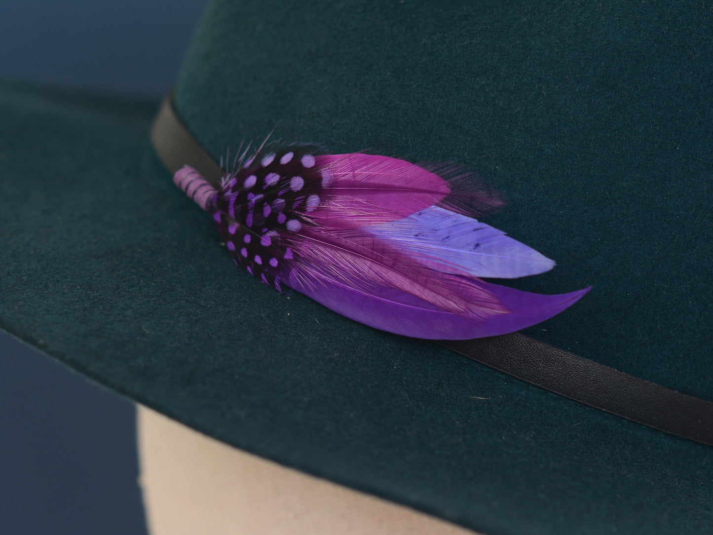 Shades of Purple Feather Lapel Pin Small no.189 | Pheasant Feather Boutonniere | Feather Brooch | Feather Hat Pin