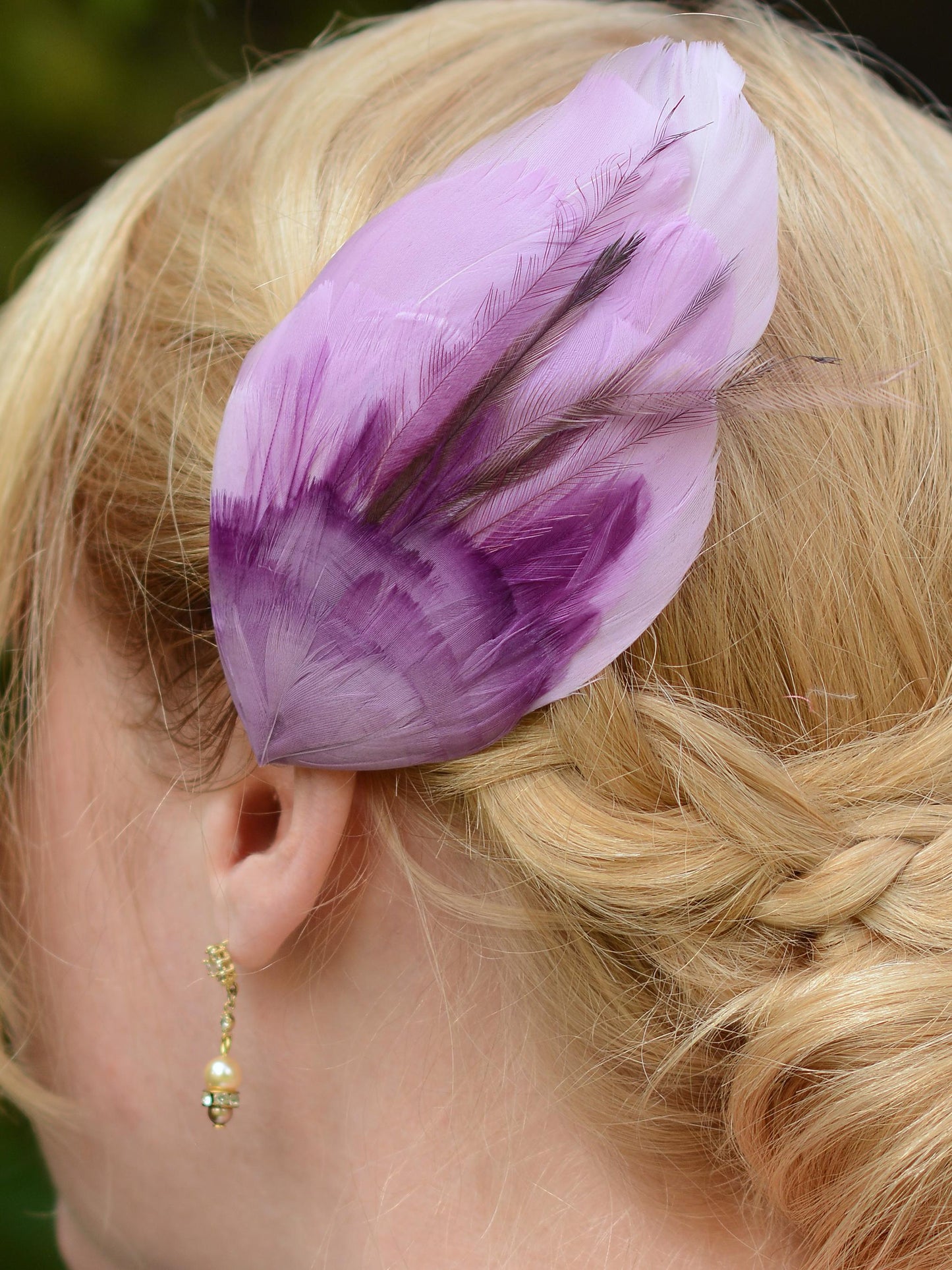 Feather Hair Clip in Ombre Lilac and Purple No.21 | Purple Feather Fascinator | Lilac Feather Headpiece | Wedding Fascinator | Bridal