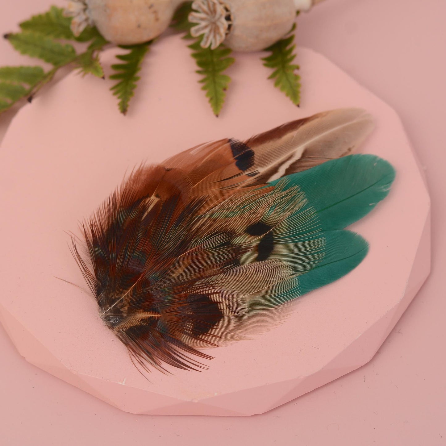 Small Green and Copper Pheasant Feather Hair Clip | Feather Fascinator | Bridal | Bridesmaid Hair Clip | Wedding Fascinator