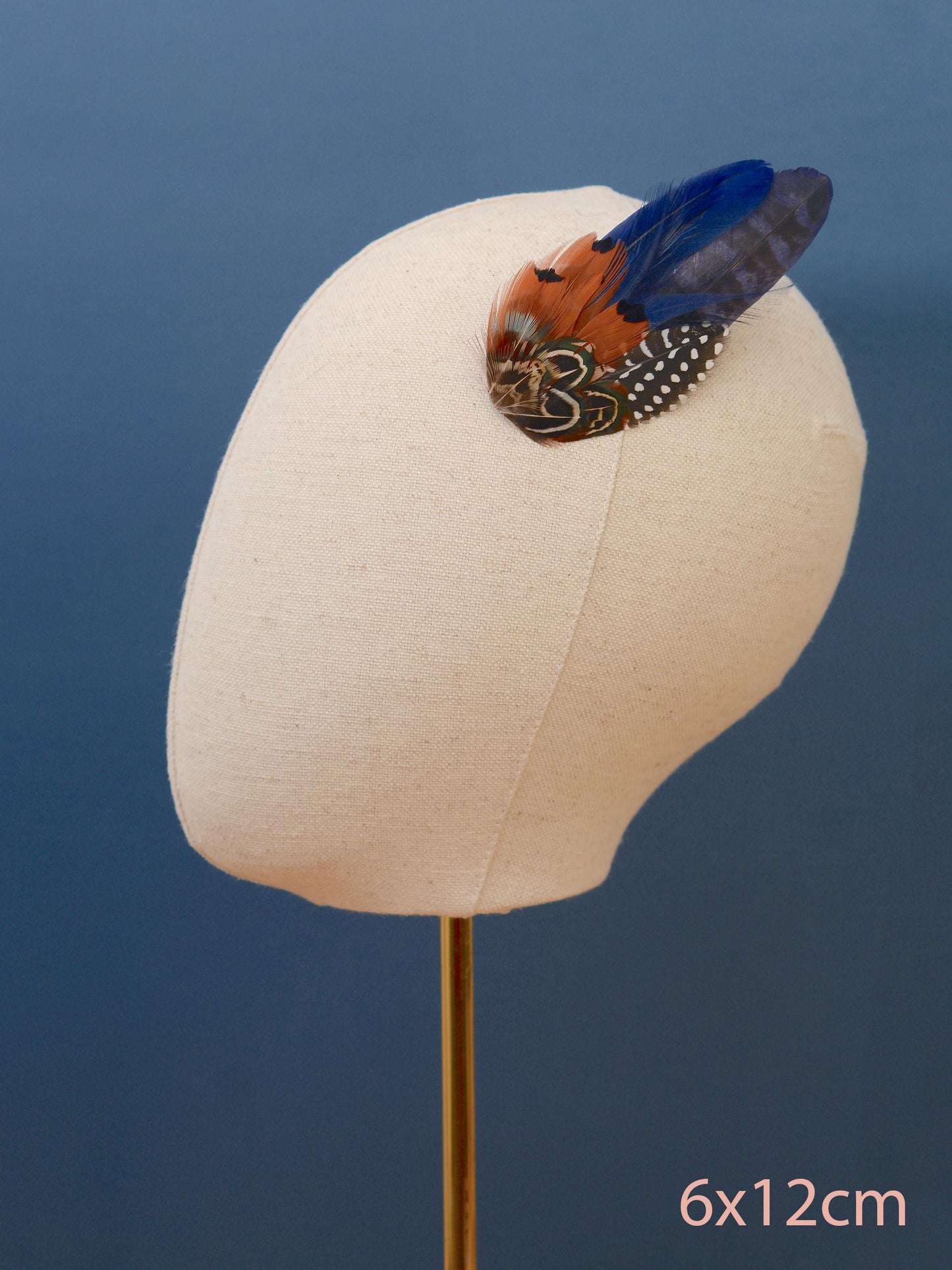 Navy Blue Feather Hair Clip, Feather Fascinator