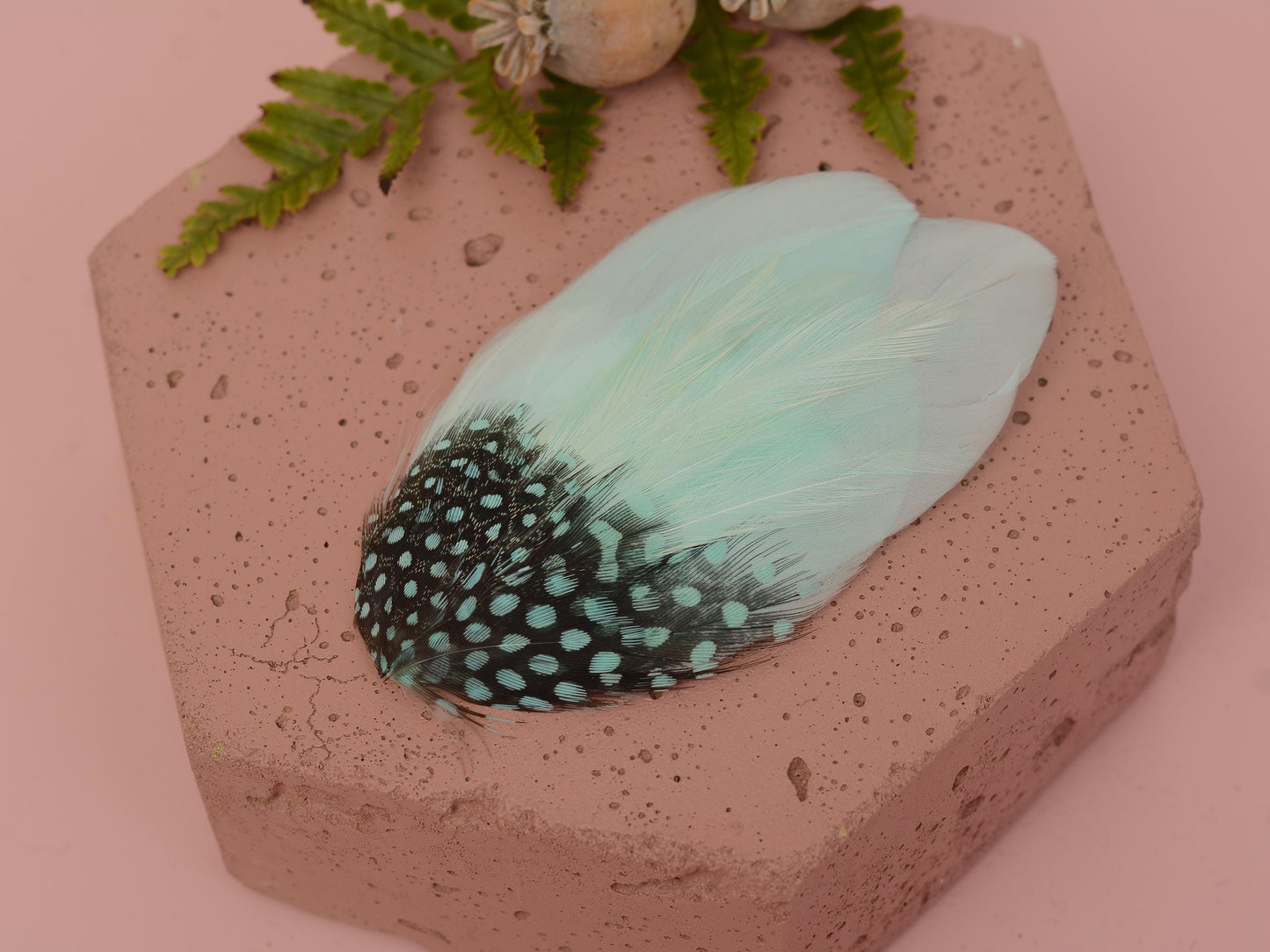 Feather Fascinator in Mint Green and Polka Dot | Mint Feather Hair Clip | Mint Feather Headpiece | Wedding Fascinator | Bridal Headpiece