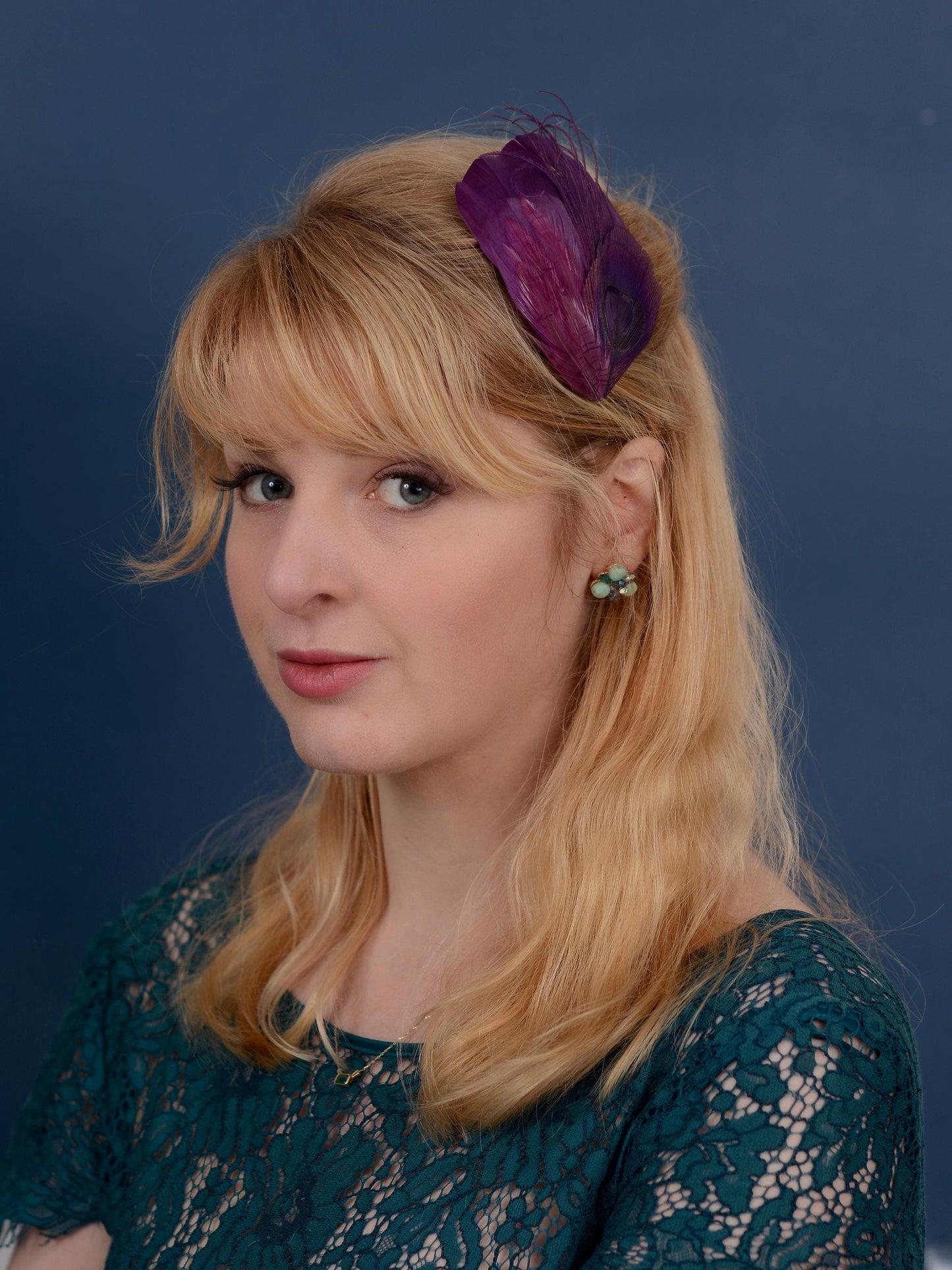 Purple Peacock Feather Hair Clip | Peacock Feather Fascinator | Wedding Fascinator | Bridal Hair Clip | Bridesmaid Hair Clip