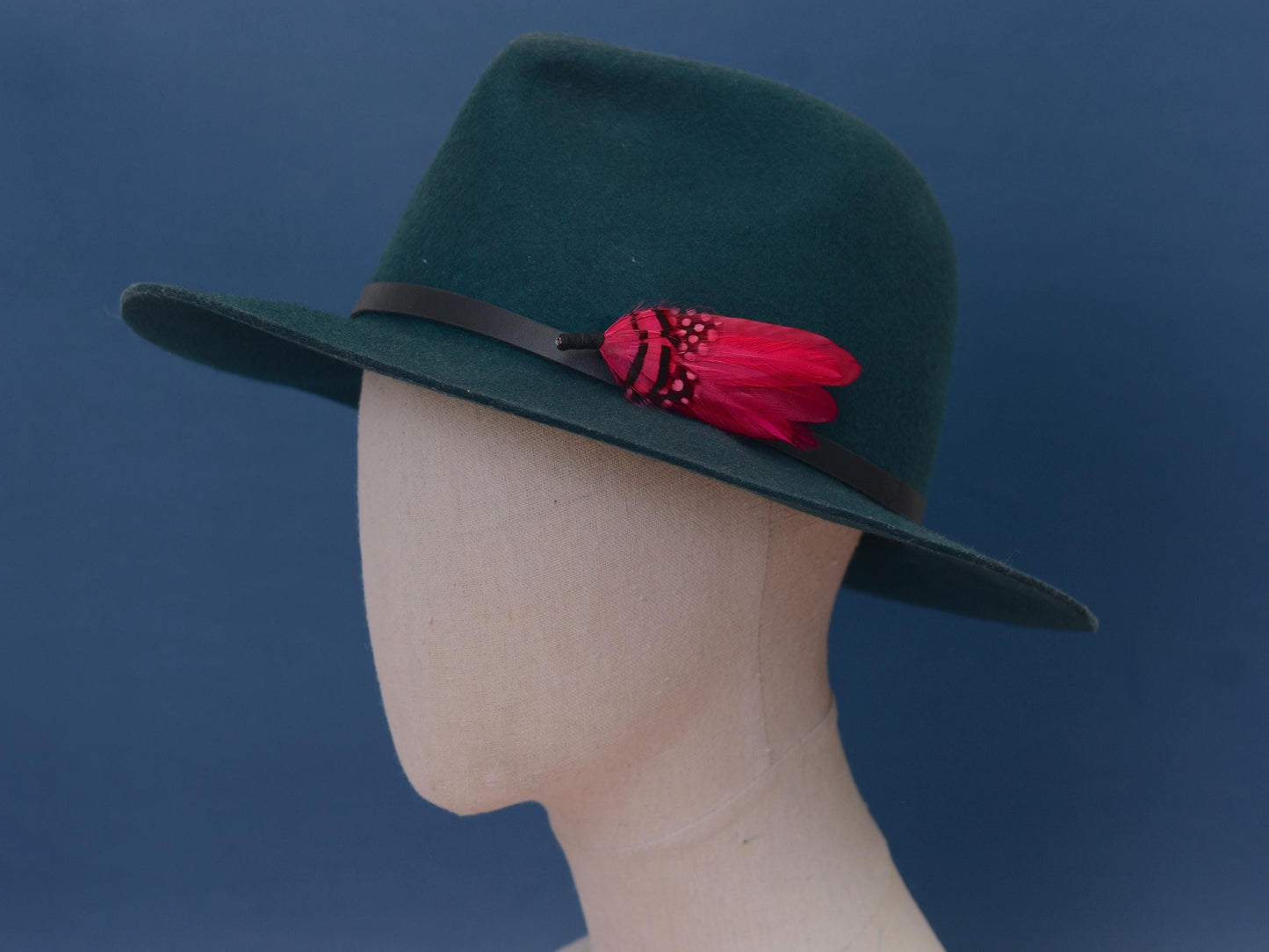 Raspberry Pink Feather Pin Small no.122 | Duck Feather Boutonniere | Feather Brooch | Feather Hat Pin