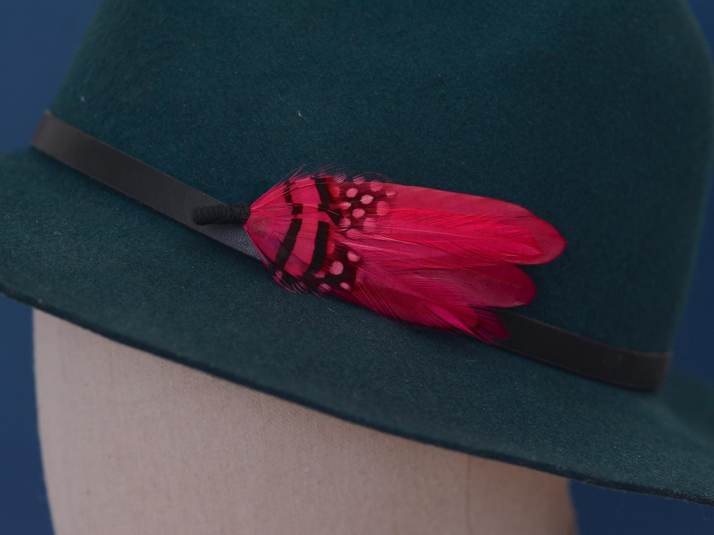 Raspberry Pink Feather Pin Small no.122 | Duck Feather Boutonniere | Feather Brooch | Feather Hat Pin