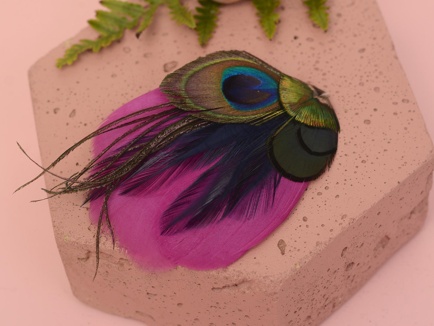 Purple, Navy Blue and Peacock Feather Hair Clip | Peacock Feather Fascinator | Peacock Feather Headpiece | Bridesmaid Hair Clip | Wedding