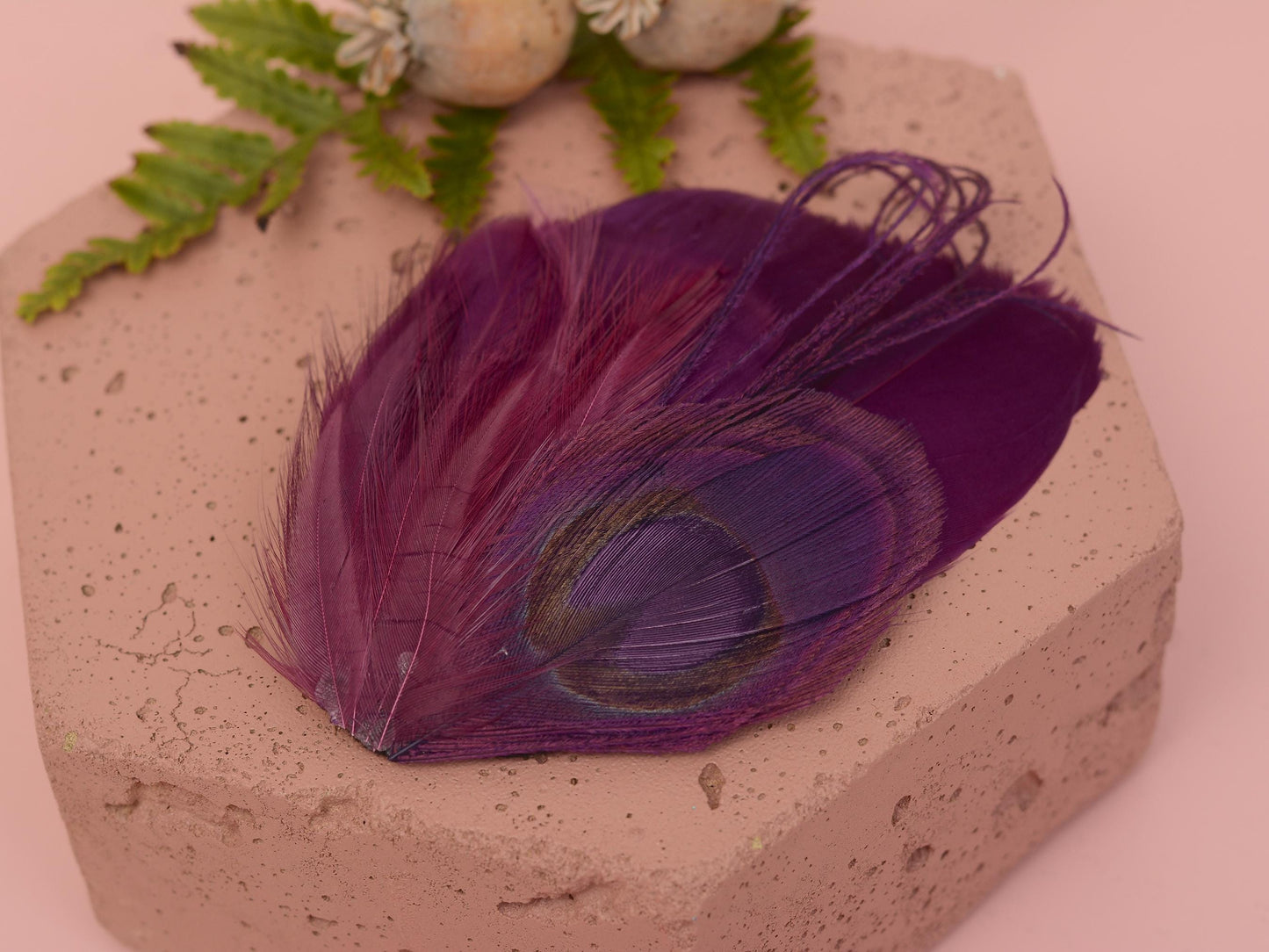 Purple Peacock Feather Hair Clip | Peacock Feather Fascinator | Wedding Fascinator | Bridal Hair Clip | Bridesmaid Hair Clip