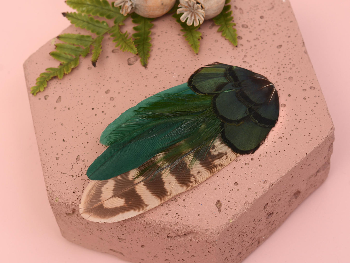 Bottle Green Feather Hair Clip | Pheasant Feather Hair Clip | Feather Fascinator | Bridal | Bridesmaid Hair Clip | Wedding Fascinator