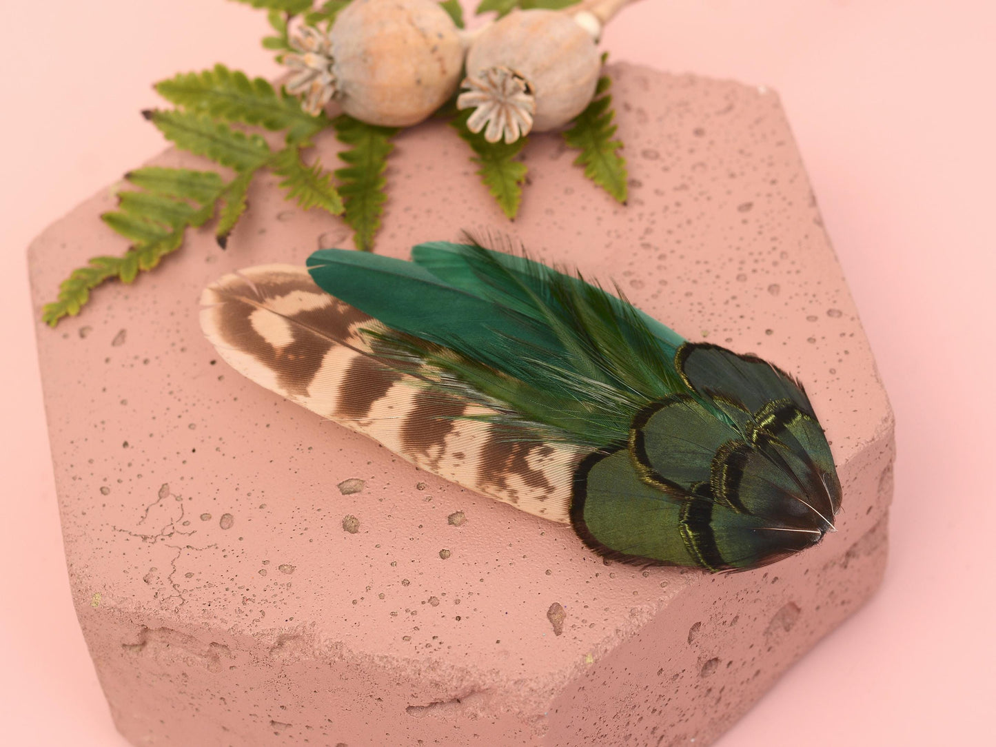 Bottle Green Feather Hair Clip | Pheasant Feather Hair Clip | Feather Fascinator | Bridal | Bridesmaid Hair Clip | Wedding Fascinator