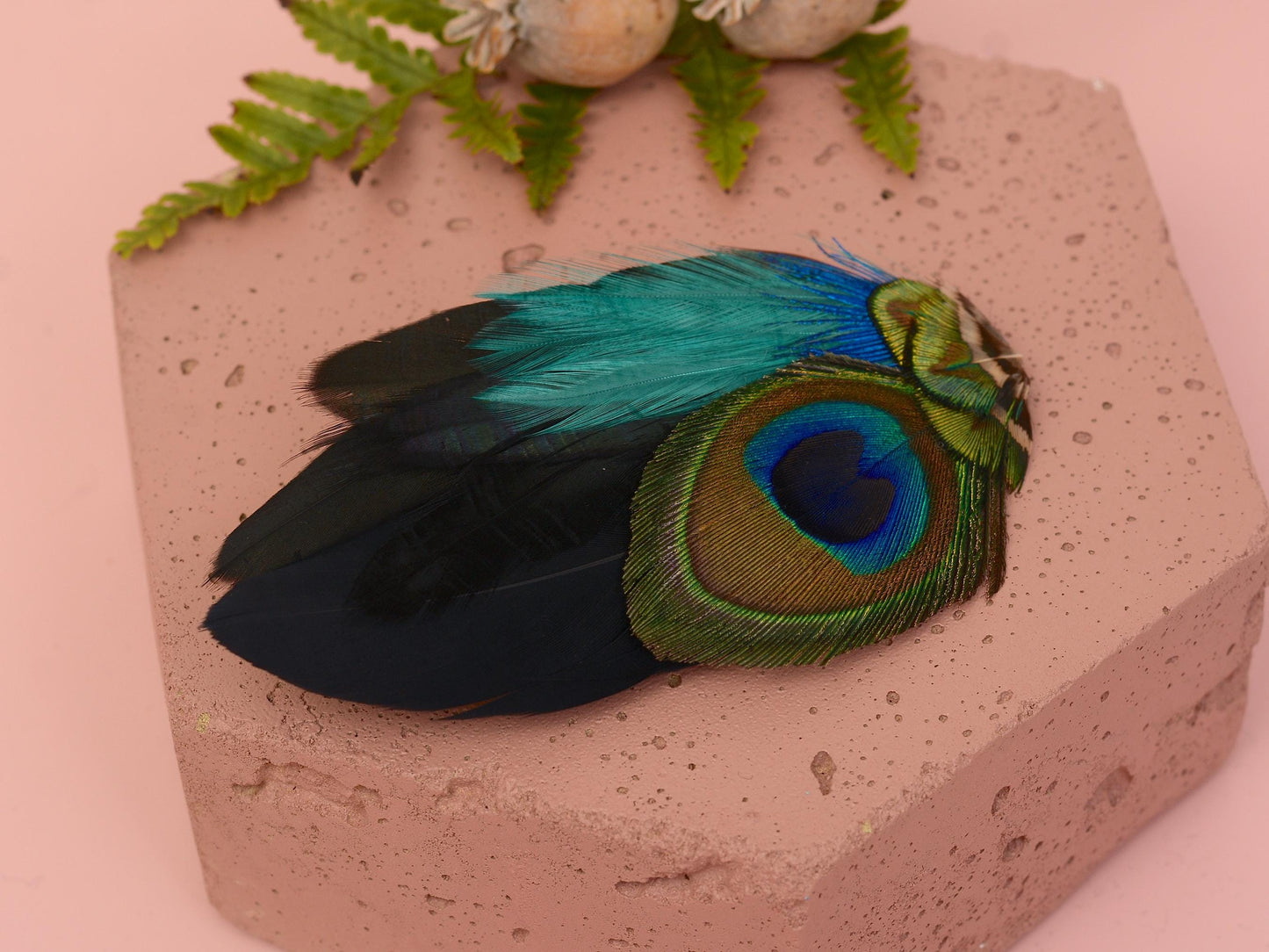 Peacock Feather Hair Clip | Peacock Feather Fascinator | Peacock Feather Headpiece | Bridal Hair Clip | Bridesmaid Hair Clip | Wedding