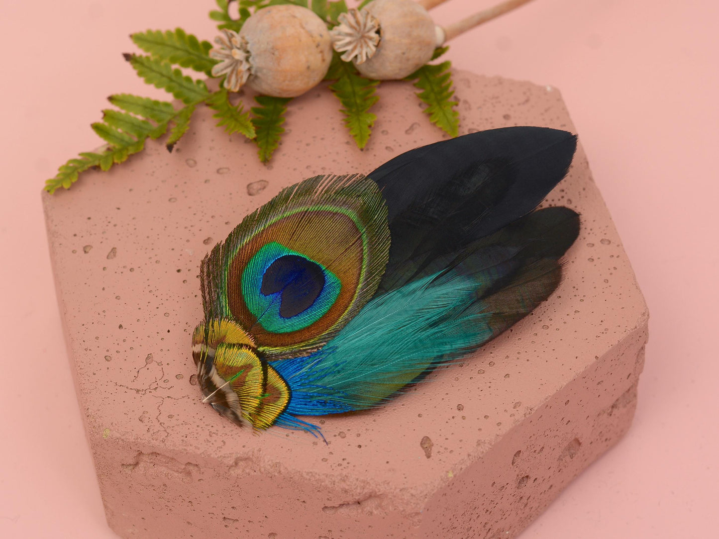 Peacock Feather Hair Clip | Peacock Feather Fascinator | Peacock Feather Headpiece | Bridal Hair Clip | Bridesmaid Hair Clip | Wedding