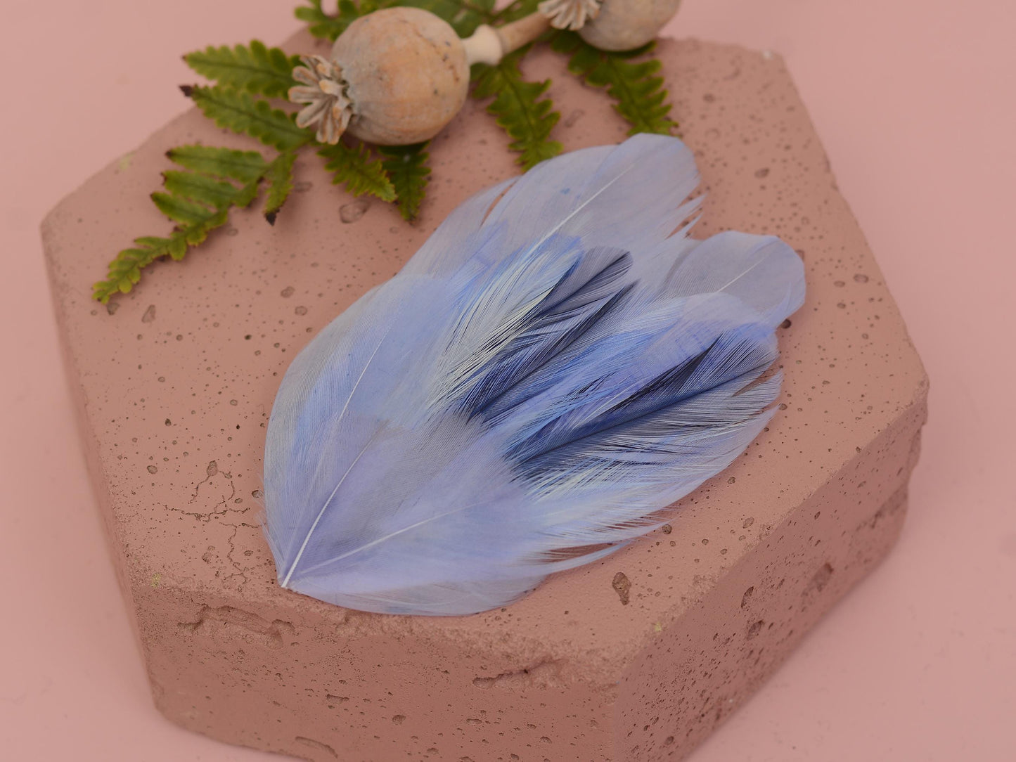 Feather Hair Clip in Powder Blue, Feather Fascinator In Blue
