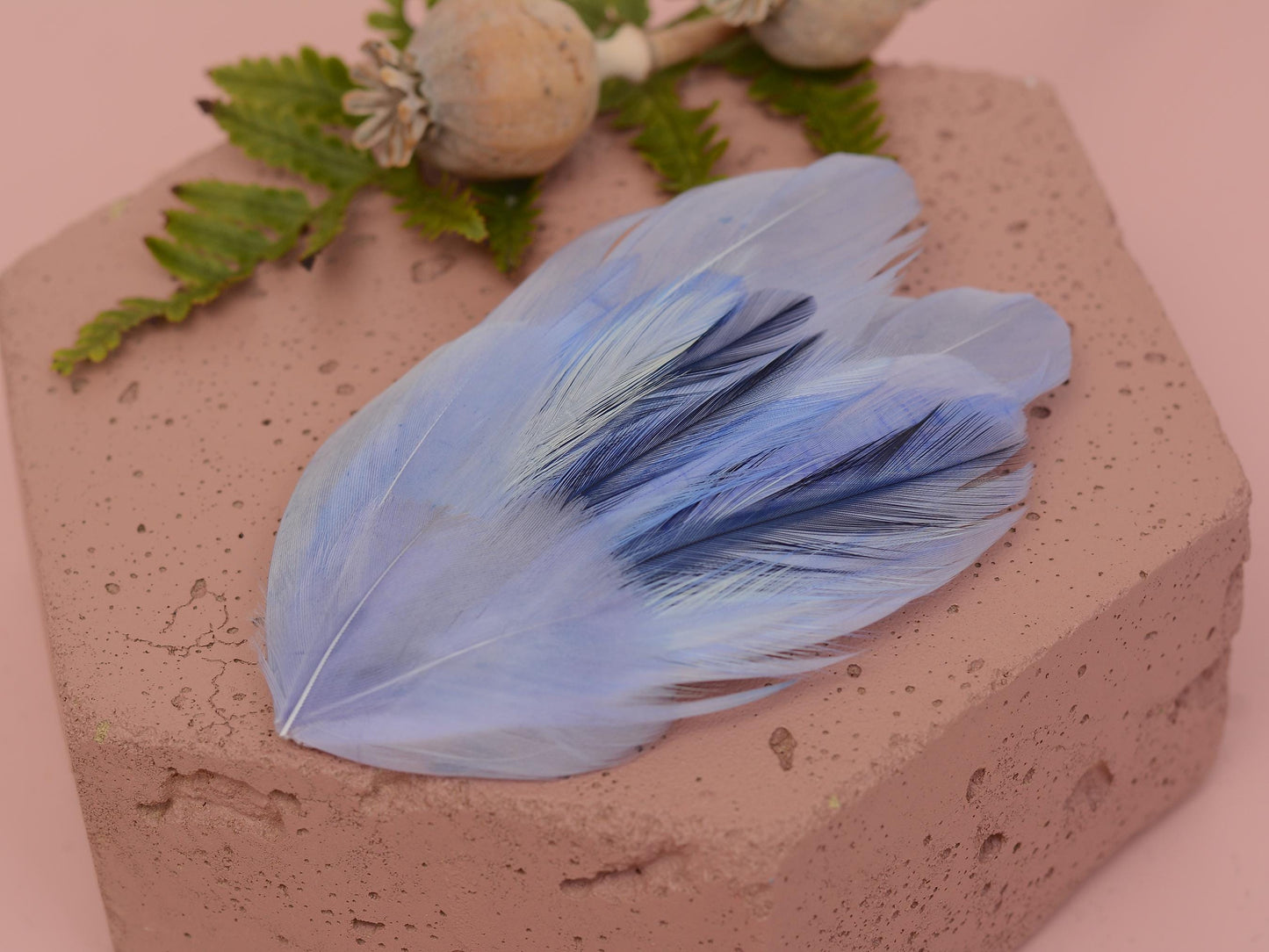 Feather Hair Clip in Powder Blue, Feather Fascinator In Blue