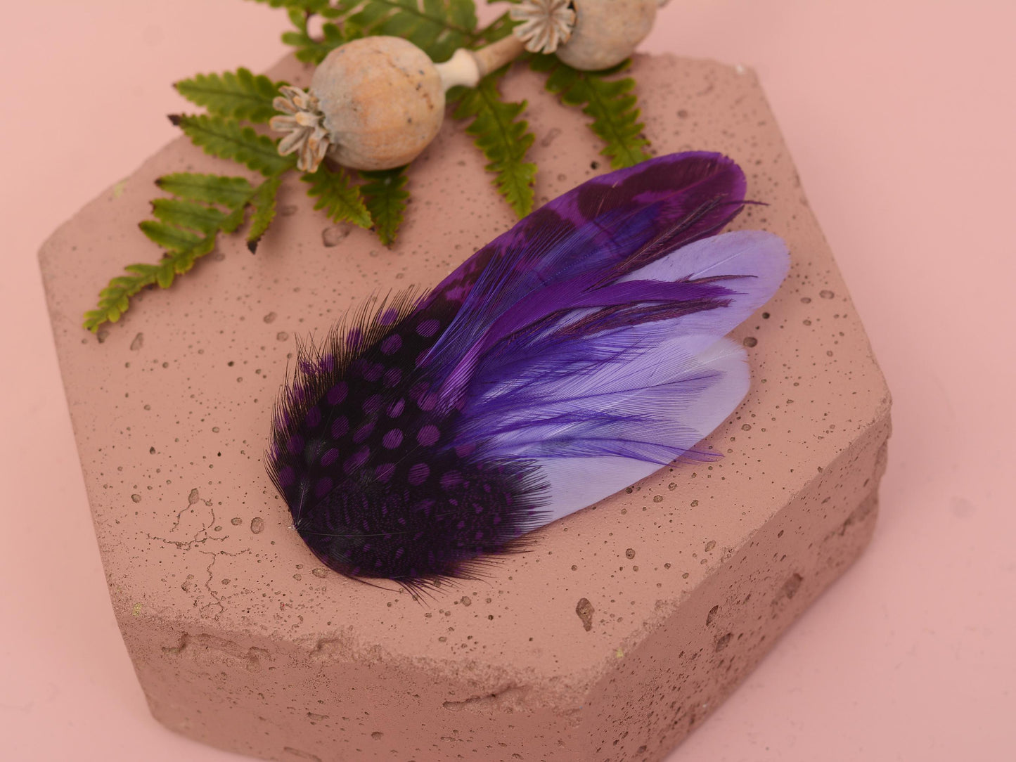 Purple Feather Hair Clip, Purple Feather Fascinator