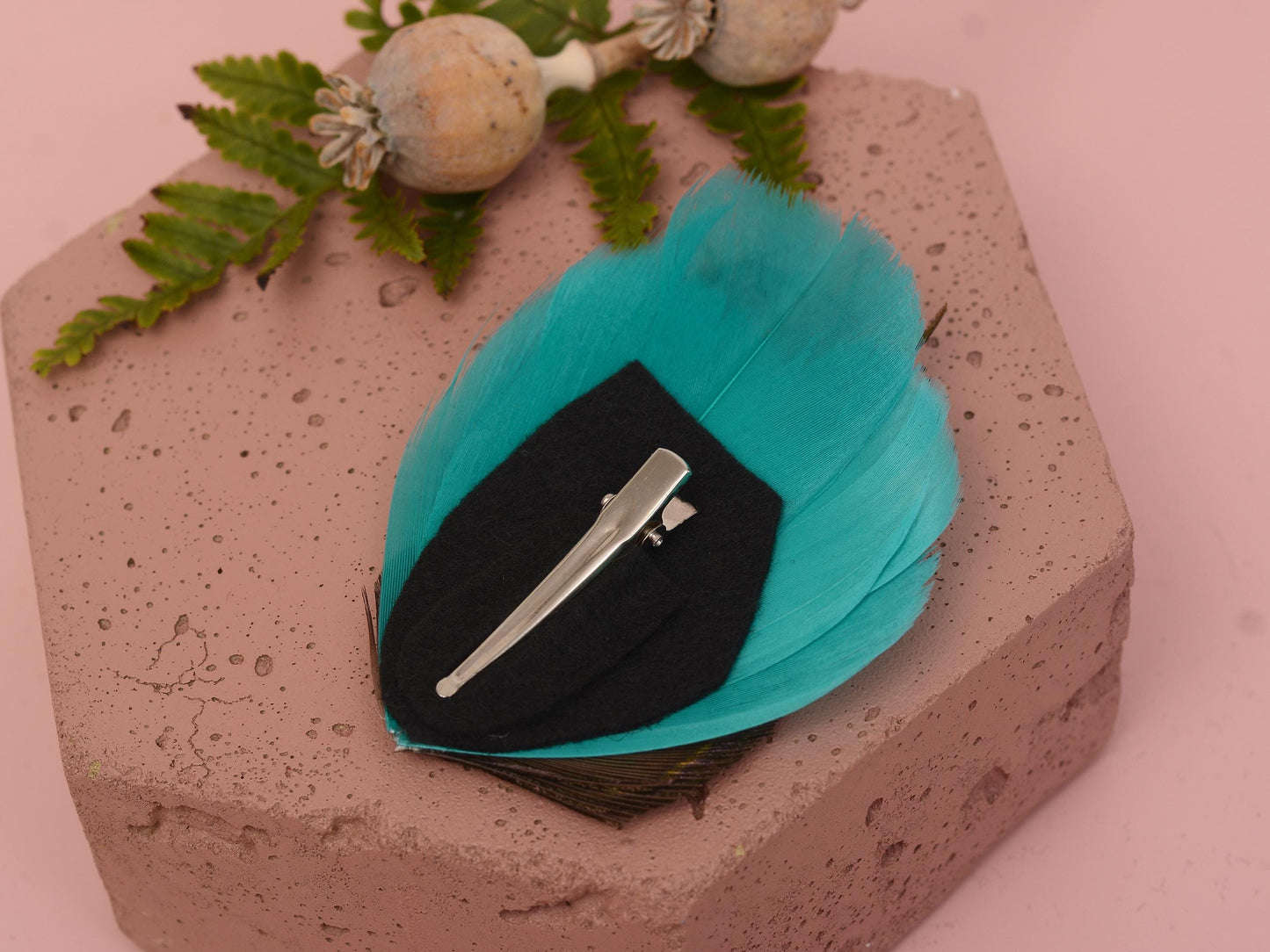 Peacock and Teal Feather Hair Clip | Peacock Feather Fascinator | Bridal Hair Clip | Bridesmaid Hair Clip | Wedding Fascinator