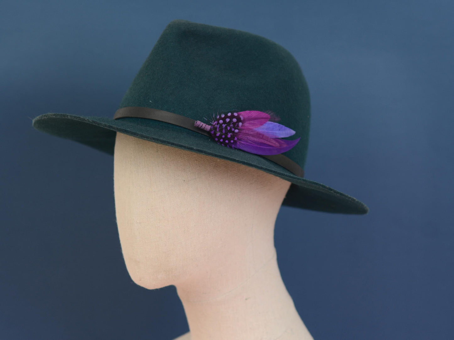 Shades of Purple Feather Lapel Pin Small no.189 | Pheasant Feather Boutonniere | Feather Brooch | Feather Hat Pin