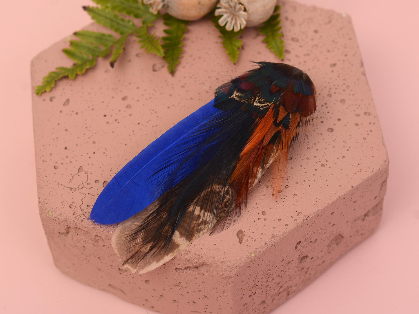 Blue and Copper Pheasant Feather Hair Clip | Feather Fascinator | Bridal | Bridesmaid Hair Clip | Wedding Fascinator