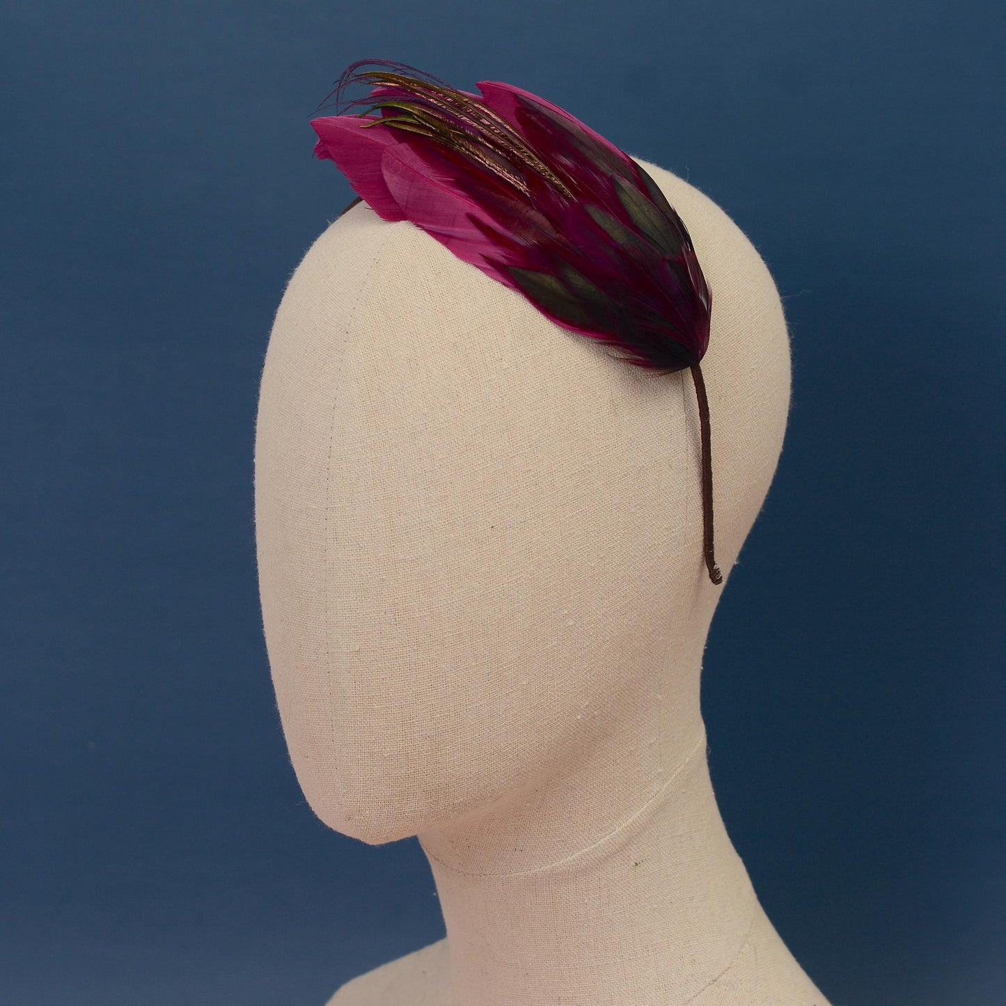 Plum Purple Feather Headband No.001 | Purple Feather Fascinator | Feather Headpiece