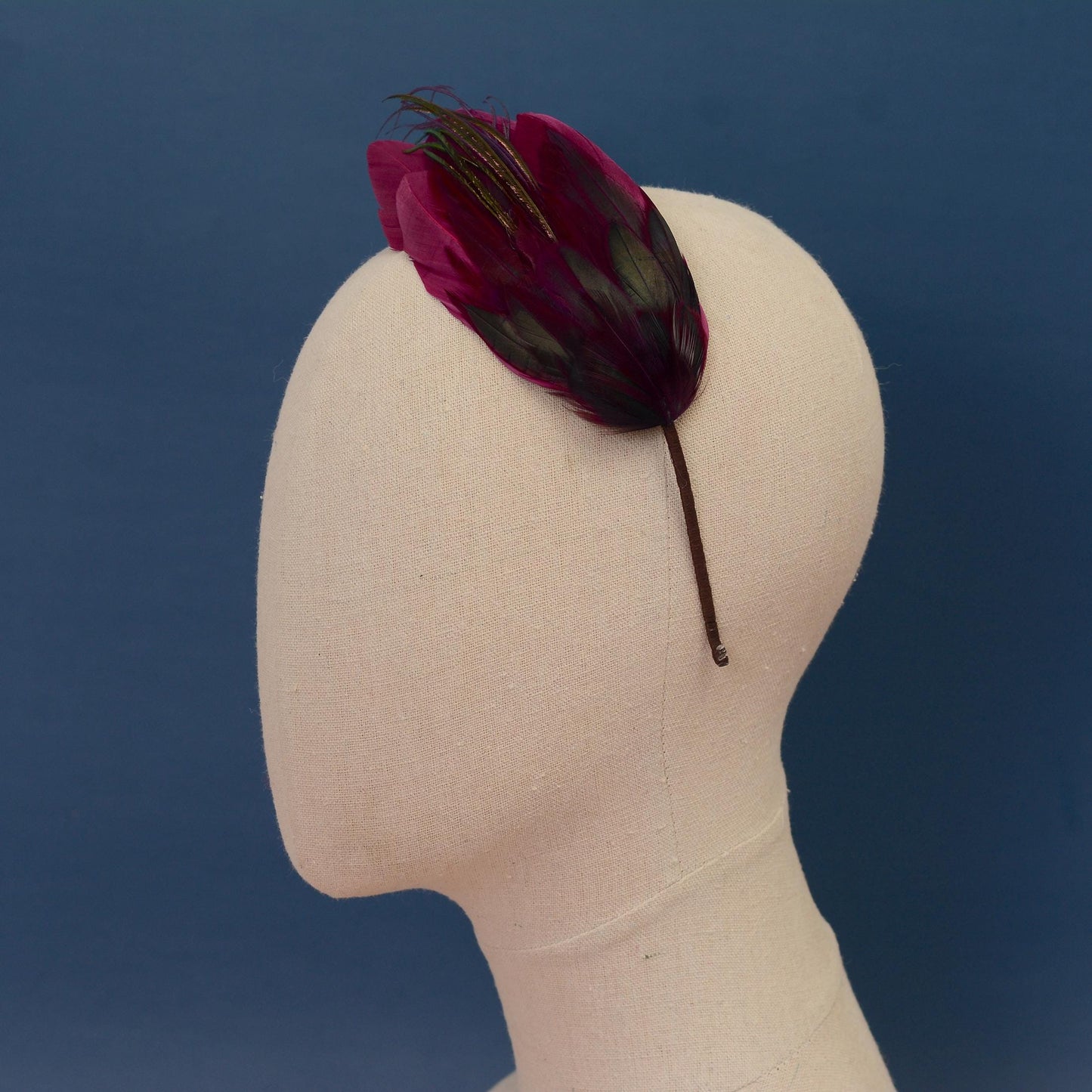 Plum Purple Feather Headband No.001 | Purple Feather Fascinator | Feather Headpiece