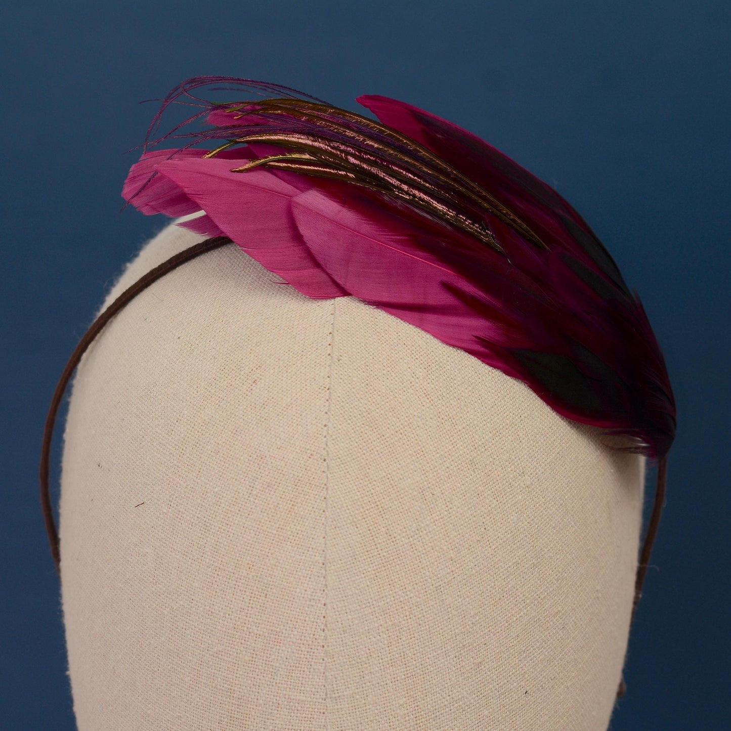 Plum Purple Feather Headband No.001 | Purple Feather Fascinator | Feather Headpiece