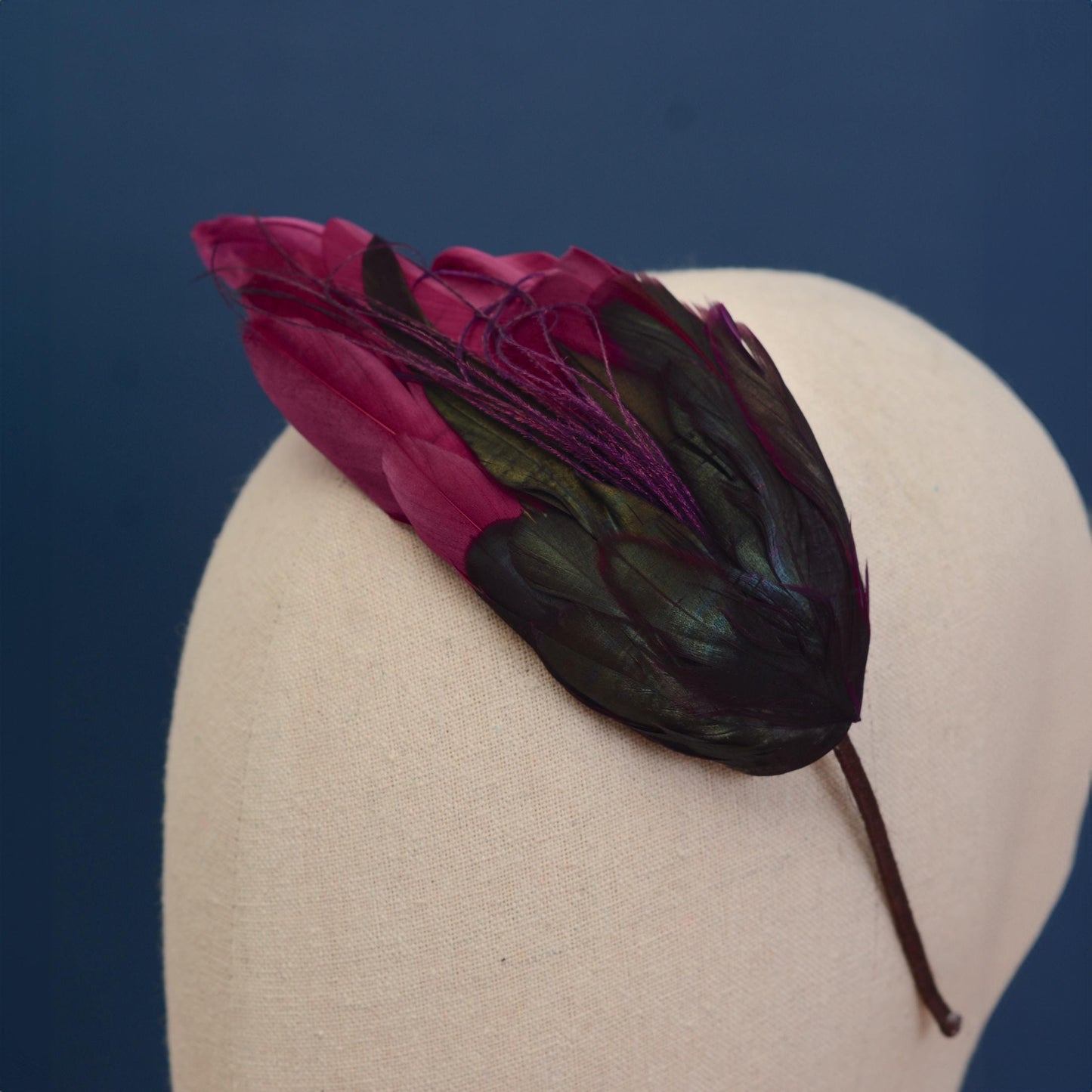 Plum Purple Feather Headband No.007 | Purple Feather Fascinator | Feather Headpiece