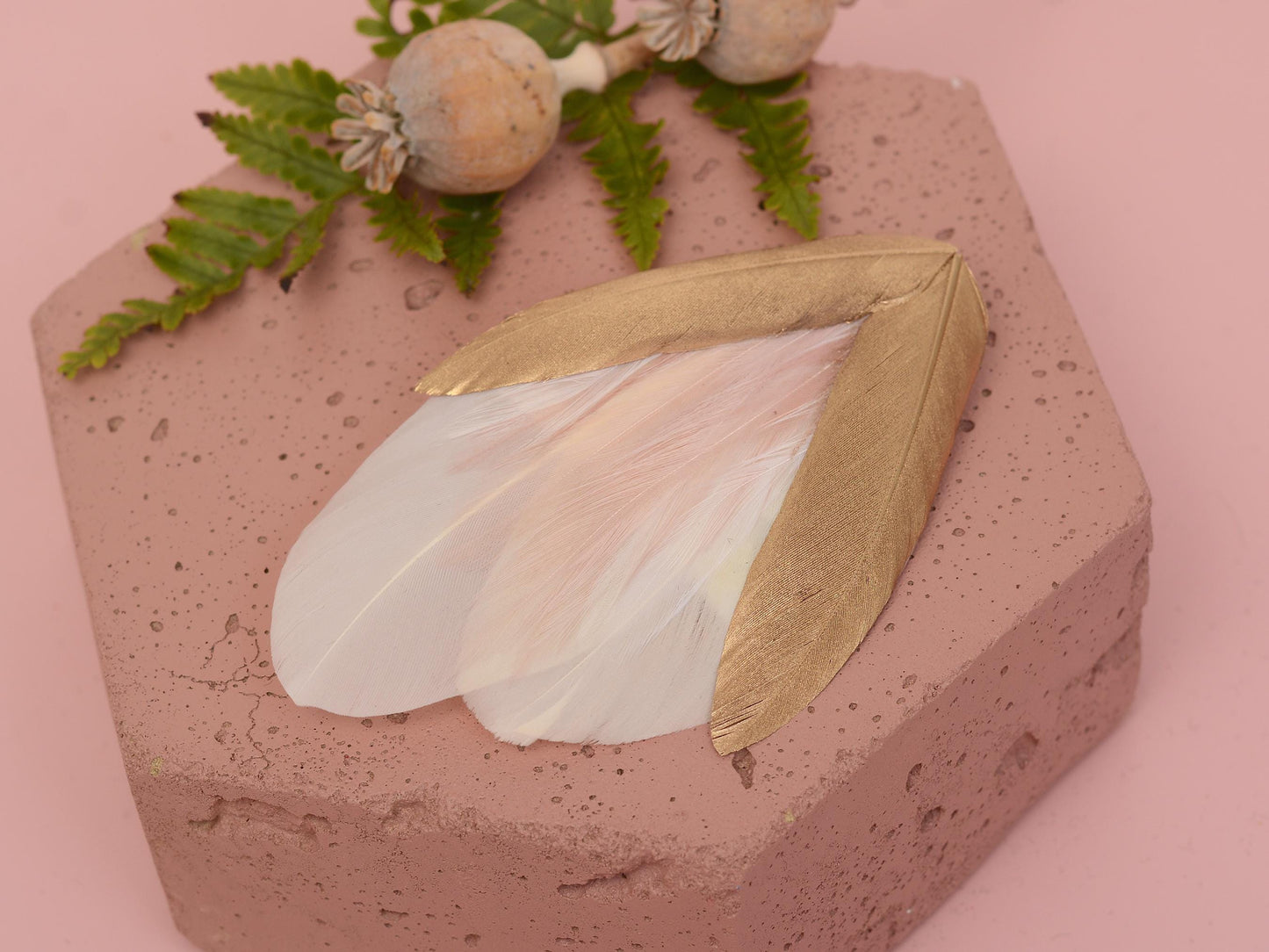 Feather Hair Clip in Ivory and Gold | Feather Fascinator | Ivory Feather Headpiece | Bridal Hair Clip | Bridal Headpiece | Bridesmaids