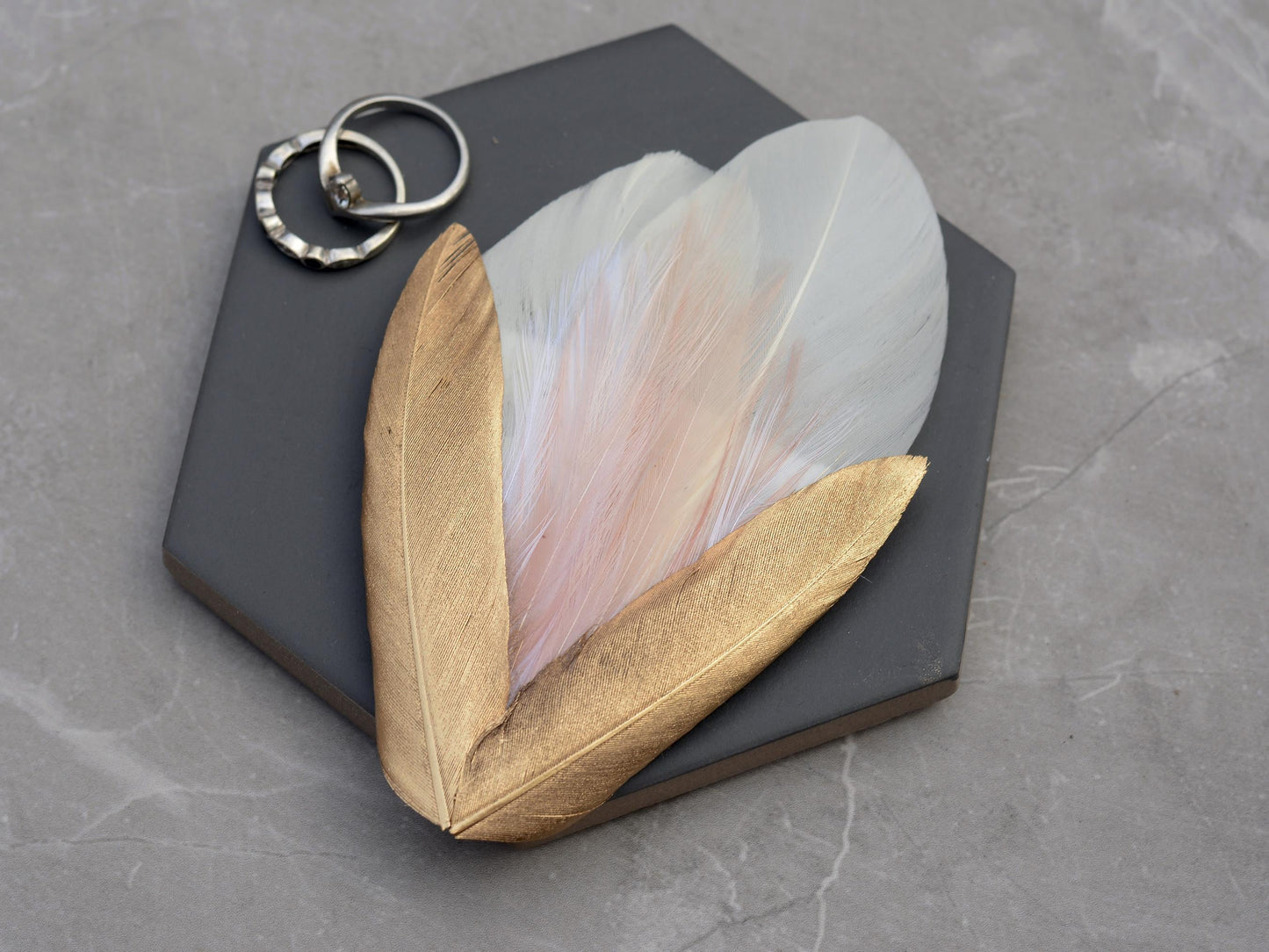 Feather Hair Clip in Ivory and Gold | Feather Fascinator | Ivory Feather Headpiece | Bridal Hair Clip | Bridal Headpiece | Bridesmaids