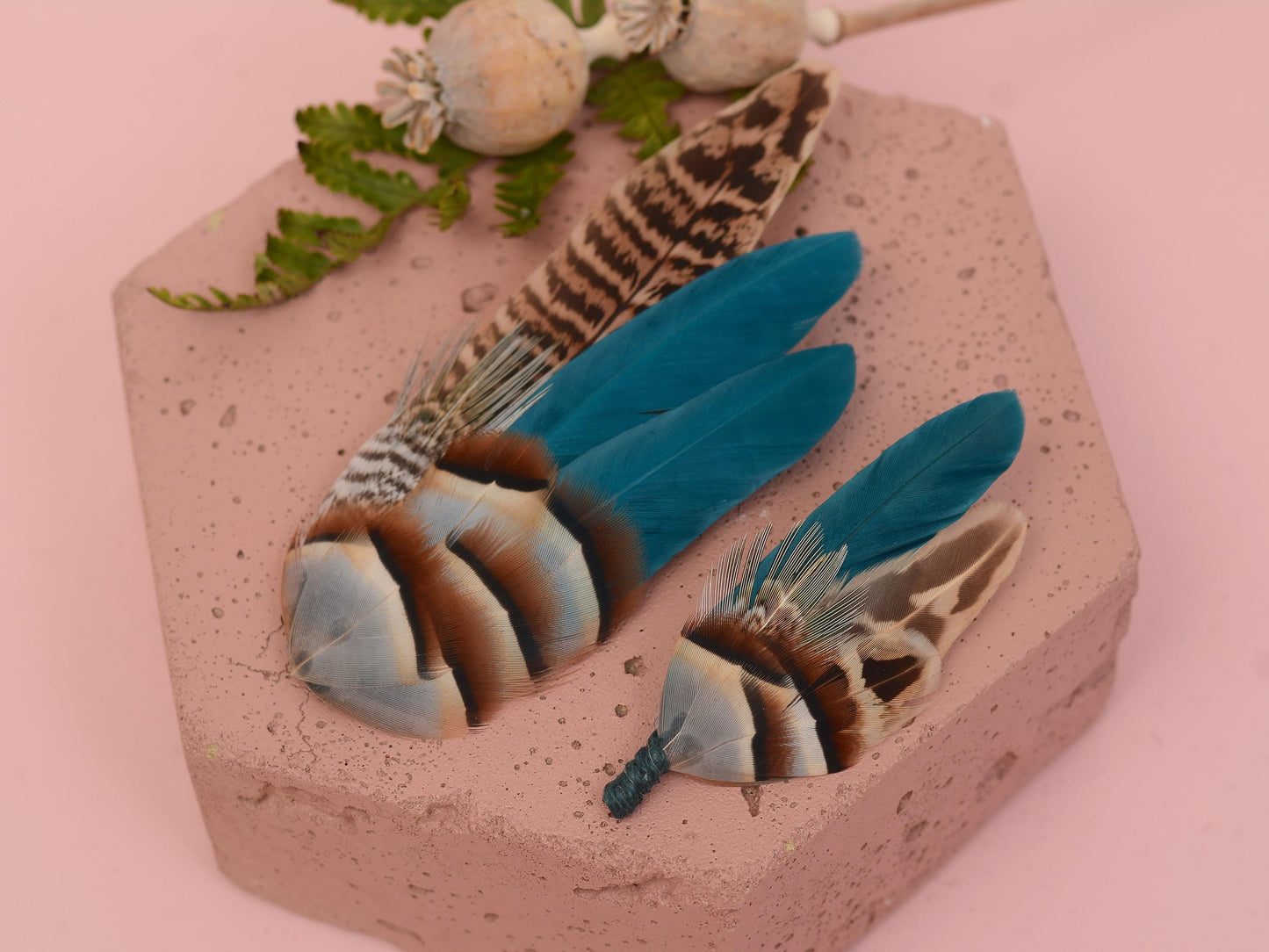 Feather Hair Clip in Teal Partridge and Pheasant | Pheasant Feather Fascinator | Feather Headpiece | Bridesmaid Hair Clip
