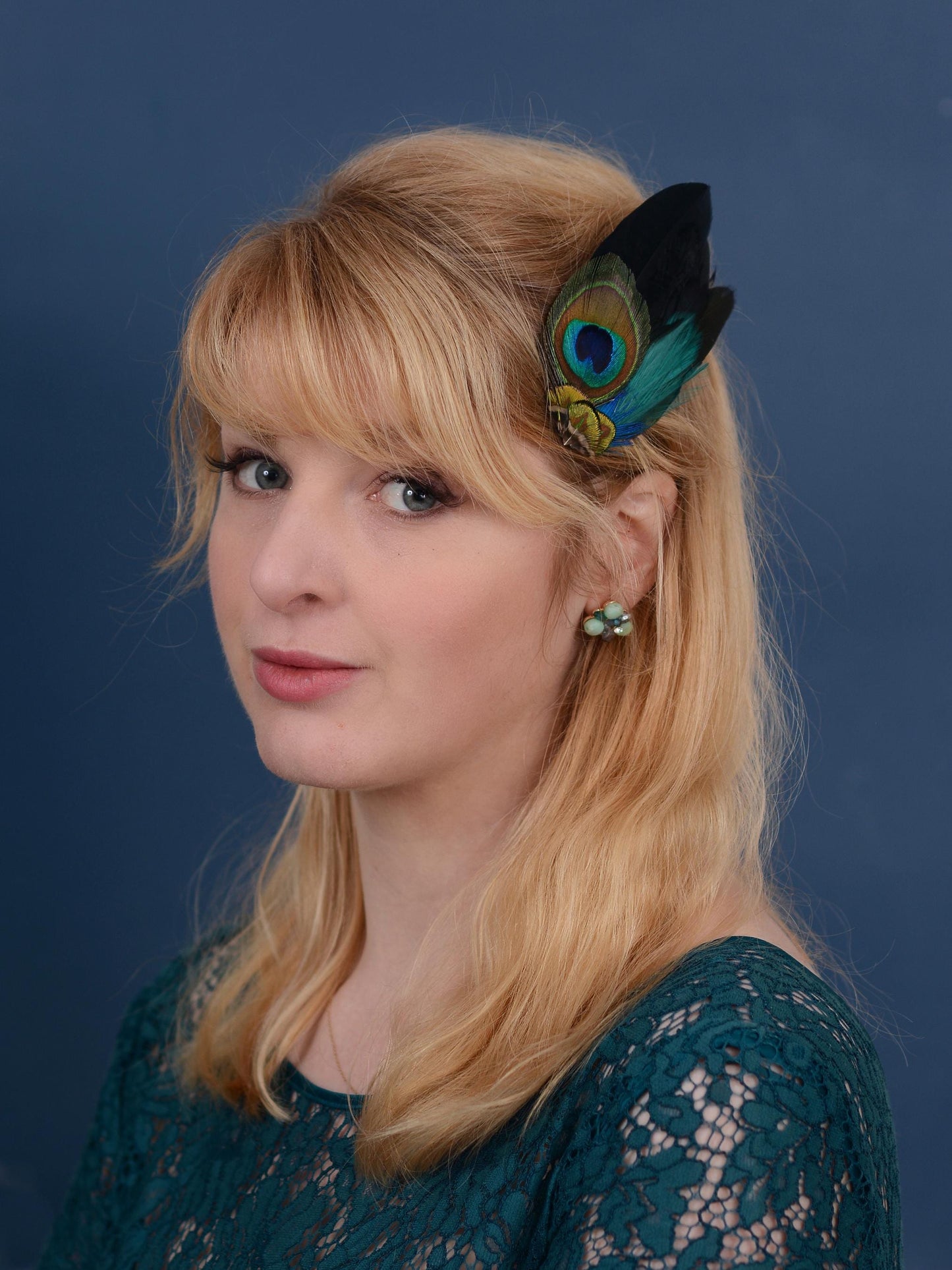 Peacock Feather Hair Clip | Peacock Feather Fascinator | Peacock Feather Headpiece | Bridal Hair Clip | Bridesmaid Hair Clip | Wedding