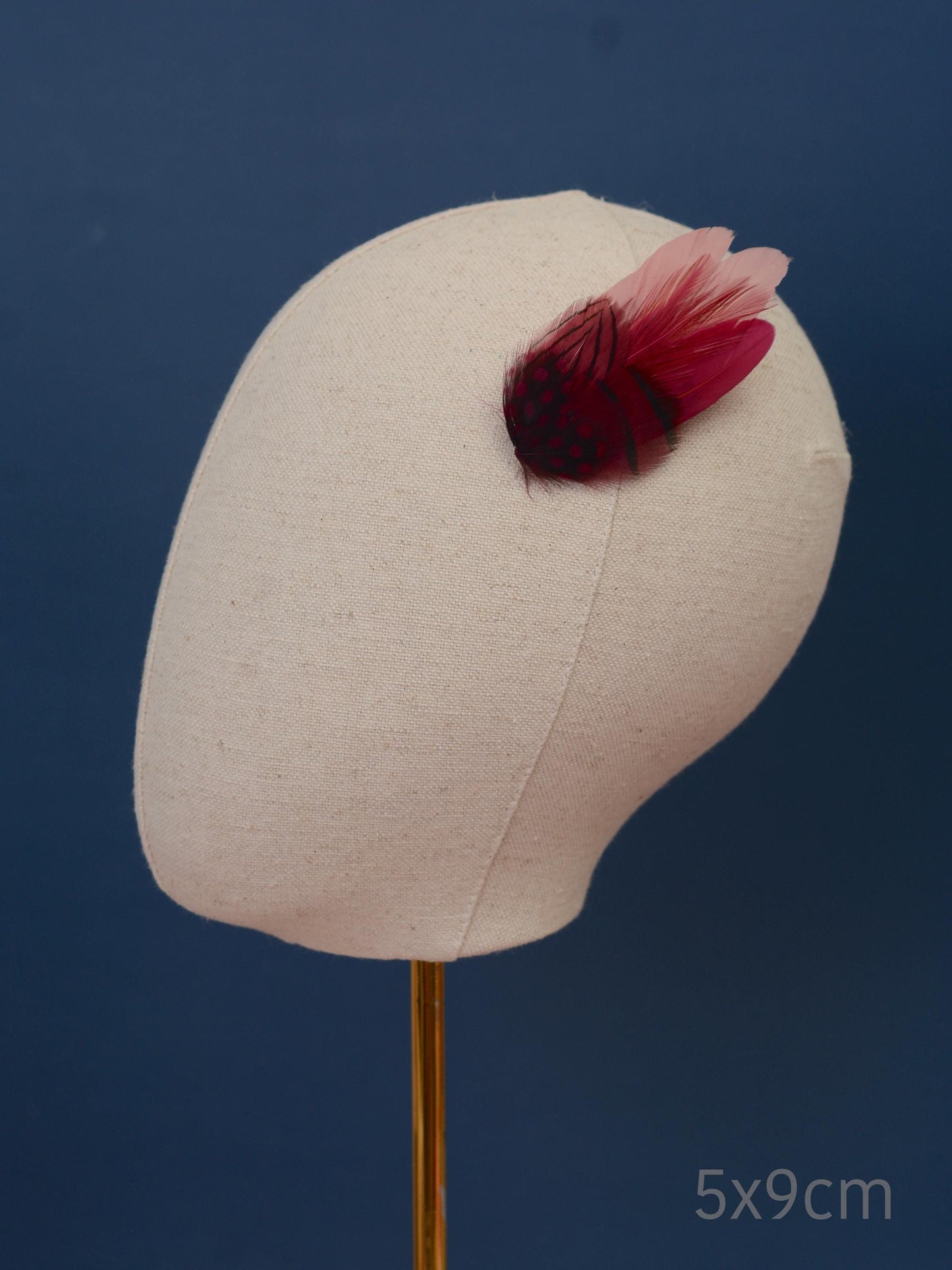 Berry Burgundy and Blush Pink Hair Clip No.123 | Burgundy Feather Fascinator | Pink Feather Headpiece