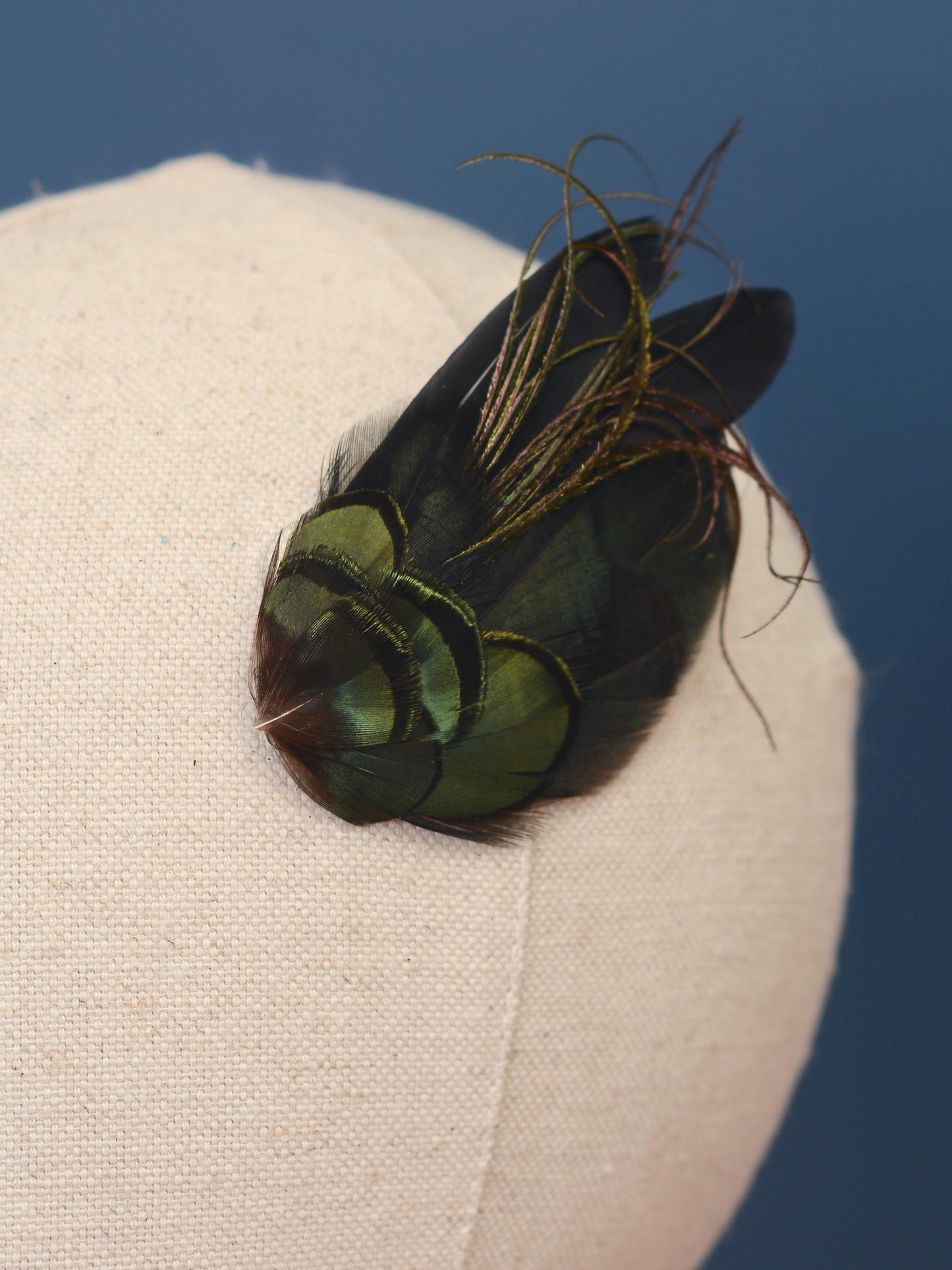 Black and Green Feather Hair Clip | Black Feather Fascinator | Bridal Hair Clip | Bridesmaid Hair Clip | Wedding Fascinator