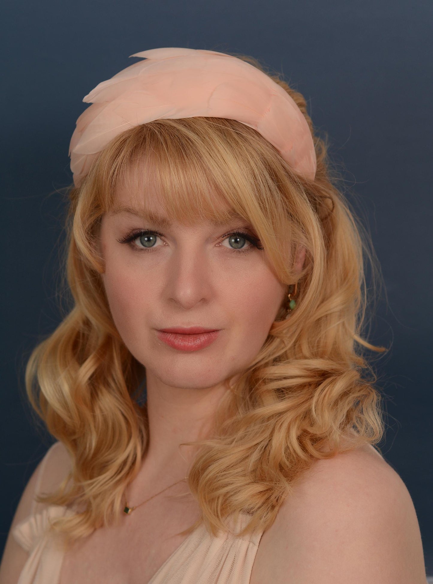 Luxury Blush Pink Goose Feather Bandeau Headband Fascinator | Feather Hat | Wedding Fascinator