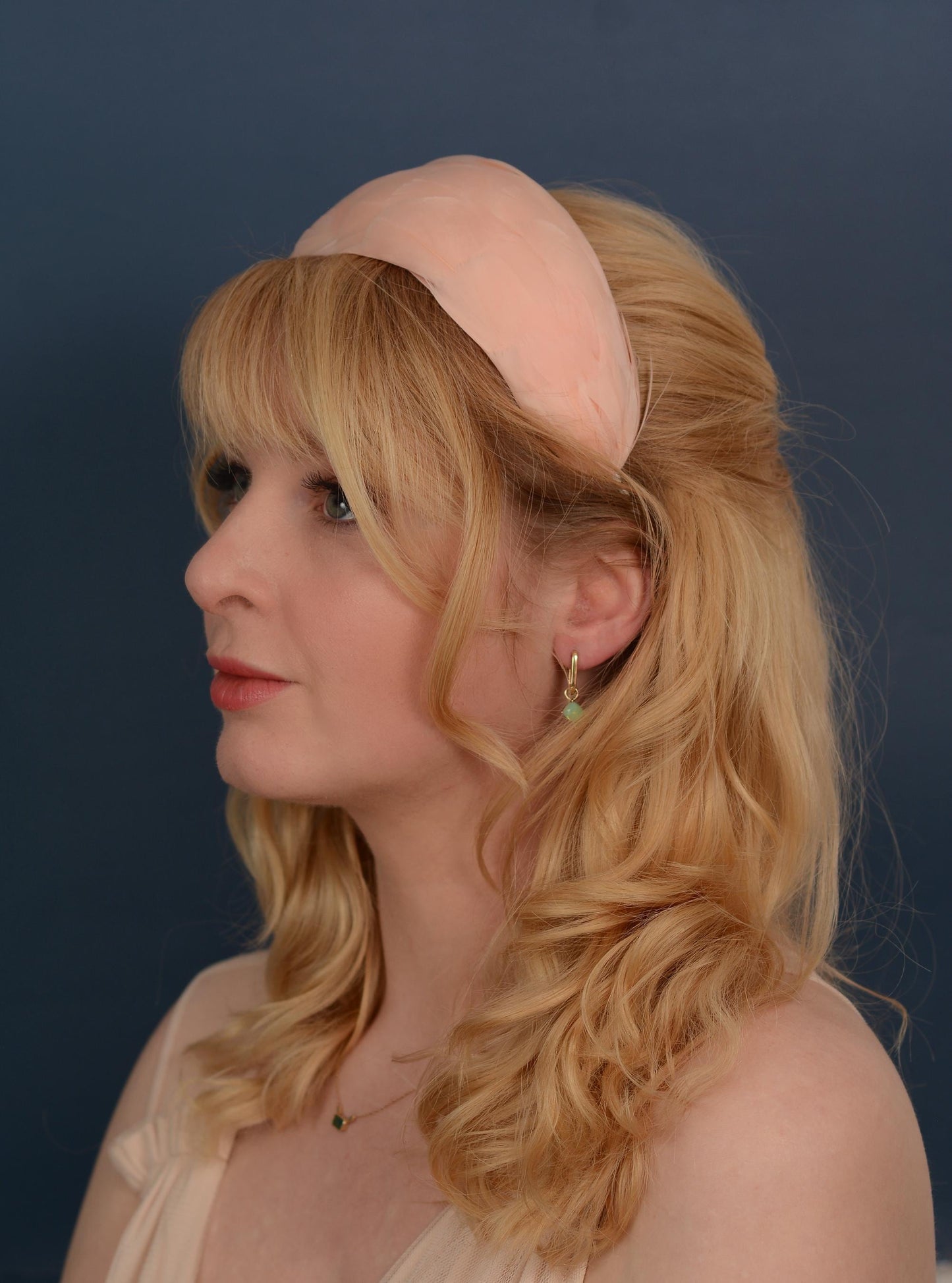 Luxury Blush Pink Goose Feather Bandeau Headband Fascinator | Feather Hat | Wedding Fascinator
