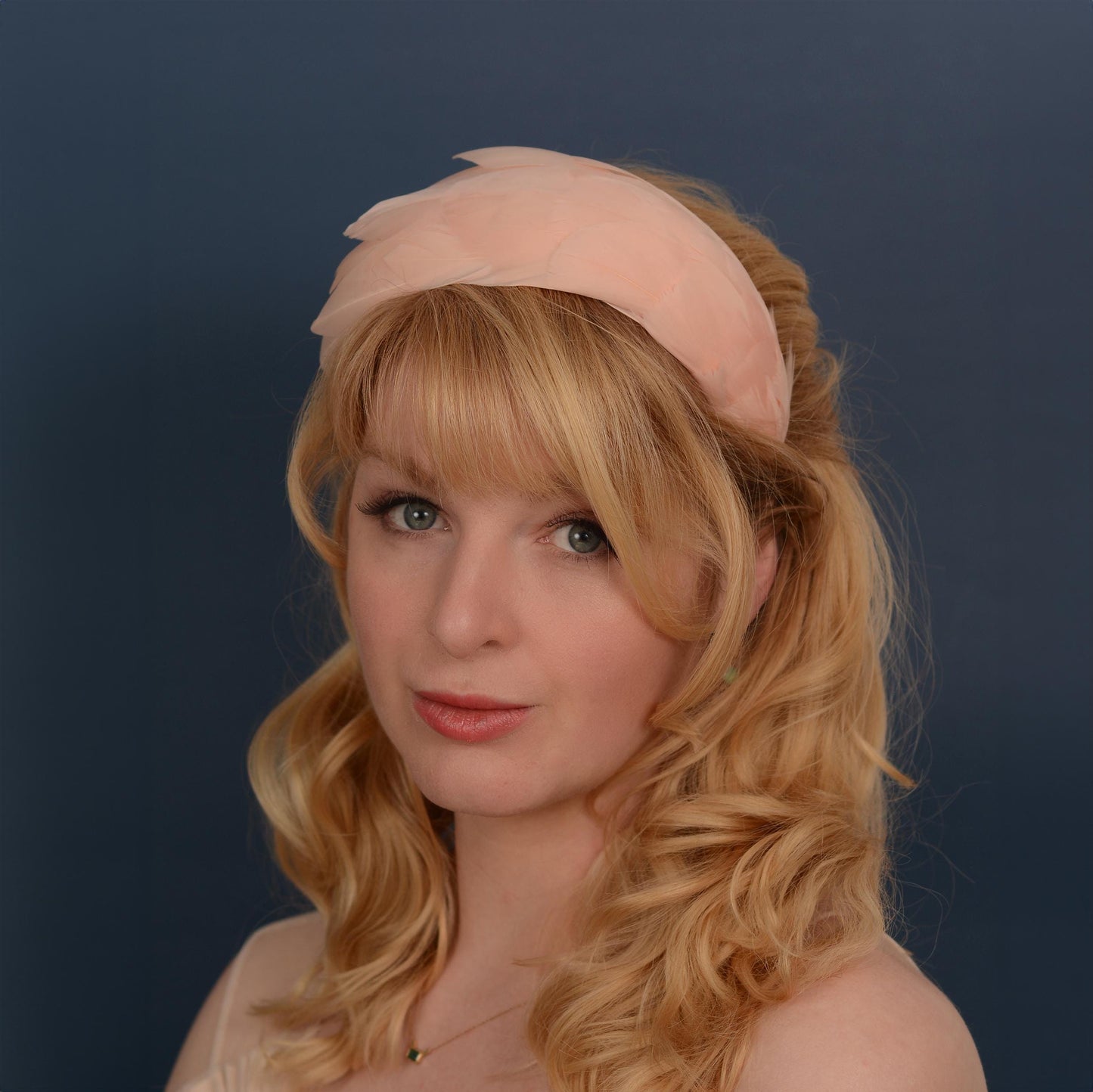Luxury Blush Pink Goose Feather Bandeau Headband Fascinator | Feather Hat | Wedding Fascinator
