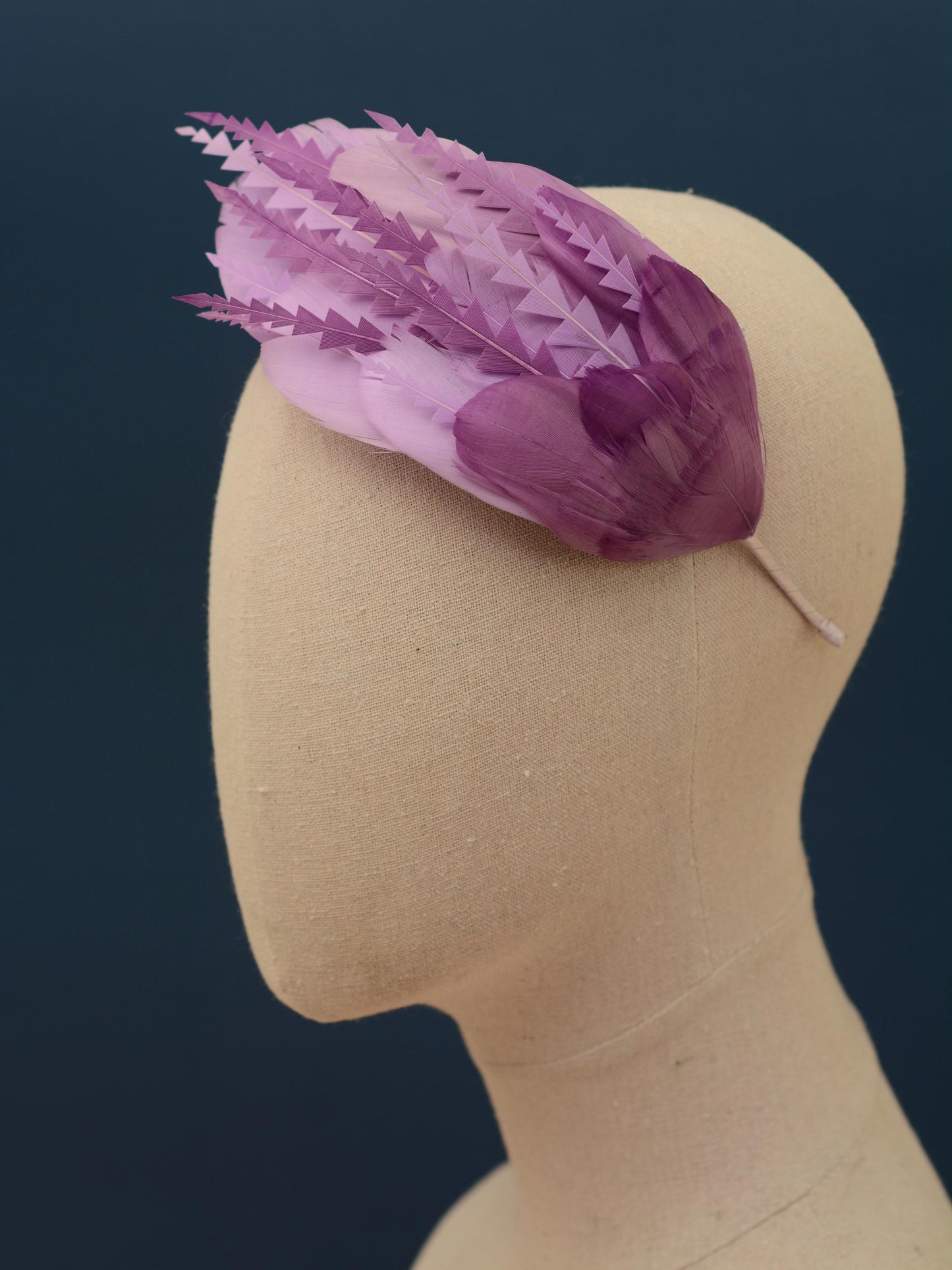 Ombre Lavender and Mauve Purple Feather Fascinator Headband No.016 | Purple Feather Headband | Purple Feather Headpiece