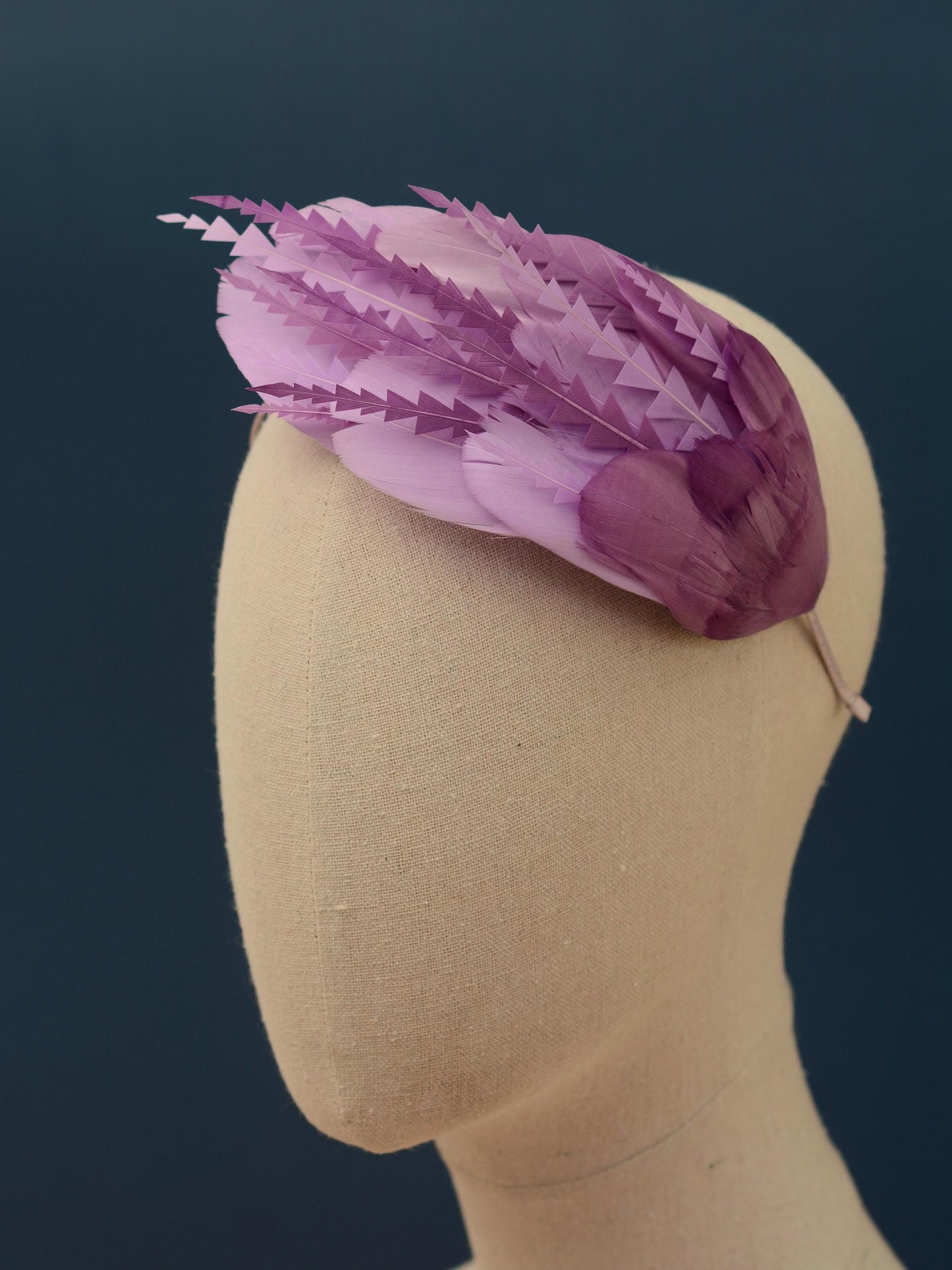 Ombre Lavender and Mauve Purple Feather Fascinator Headband No.016 | Purple Feather Headband | Purple Feather Headpiece